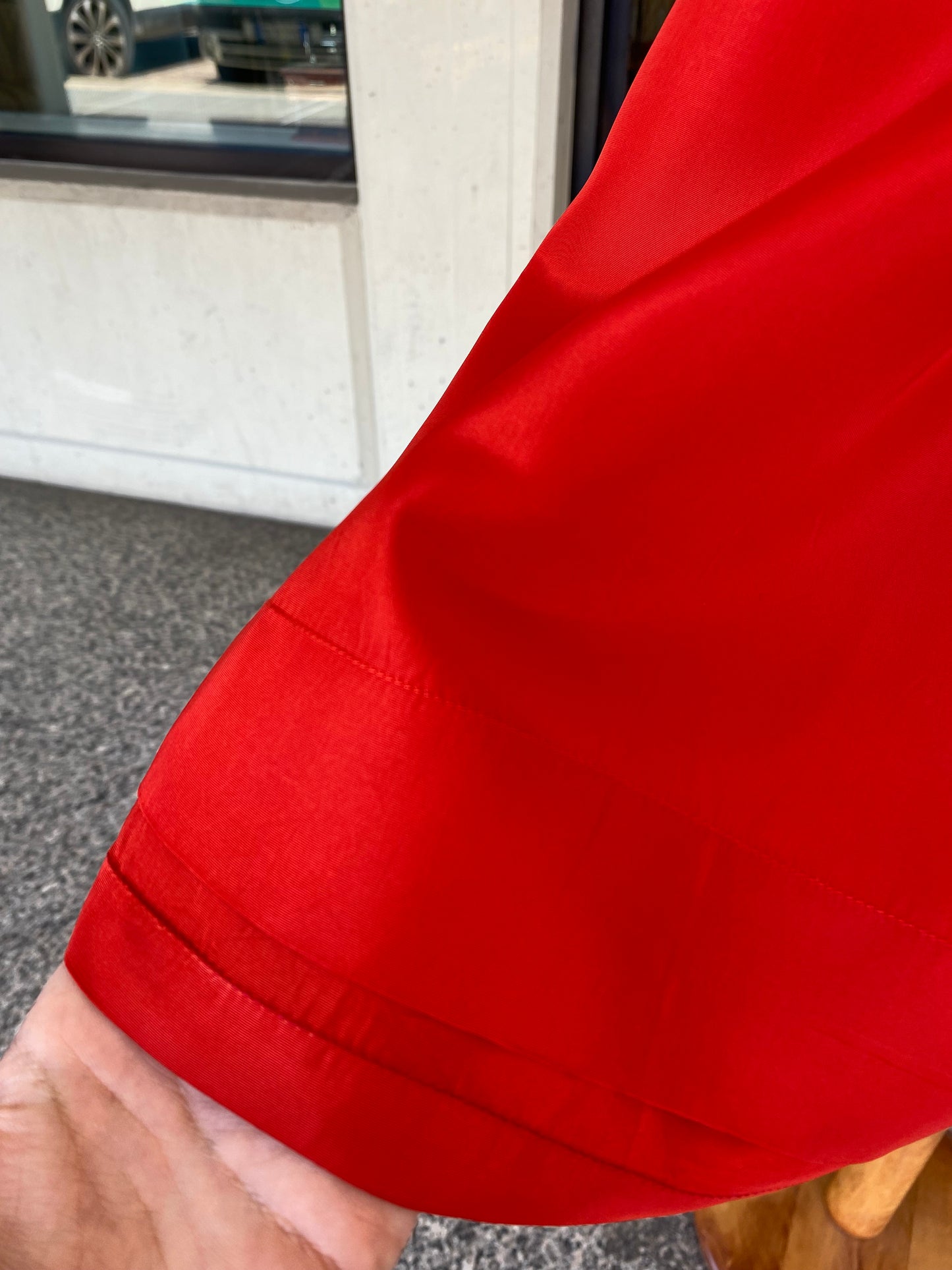 Abito anni ‘50 rosso in taffetà - TG. 38/40 con seno petite