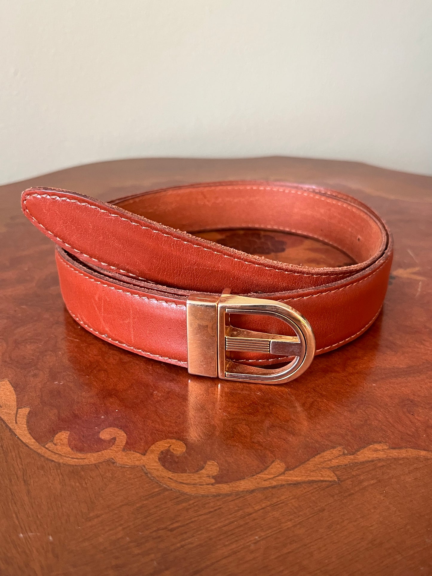 Cintura in pelle marrone