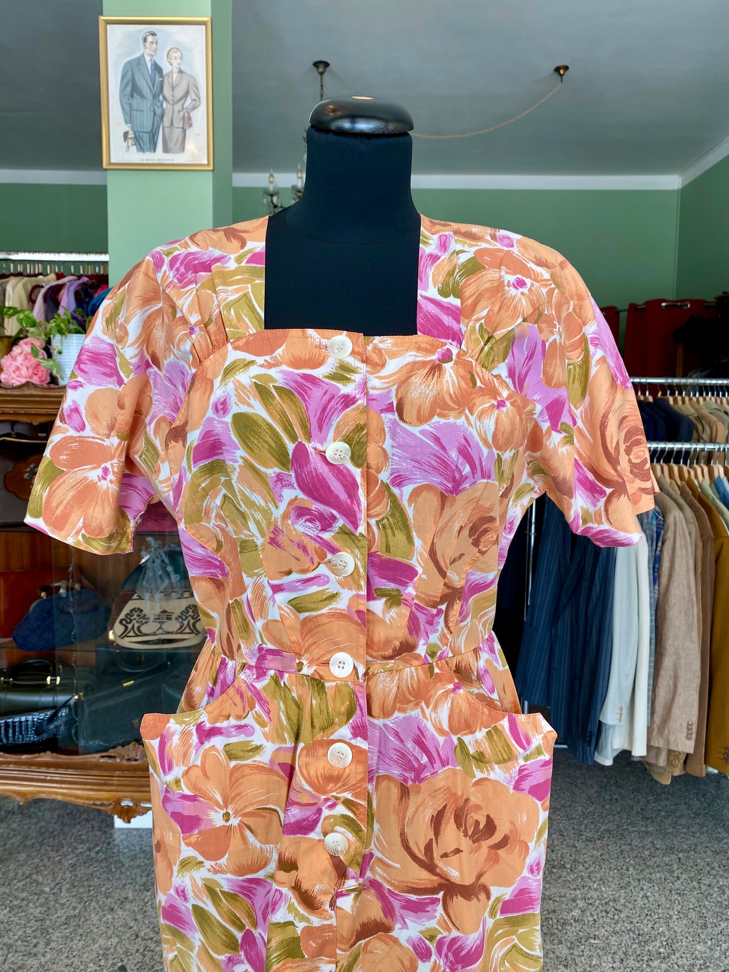 Abito in cotone con stamp floreale - TG. 42 circa