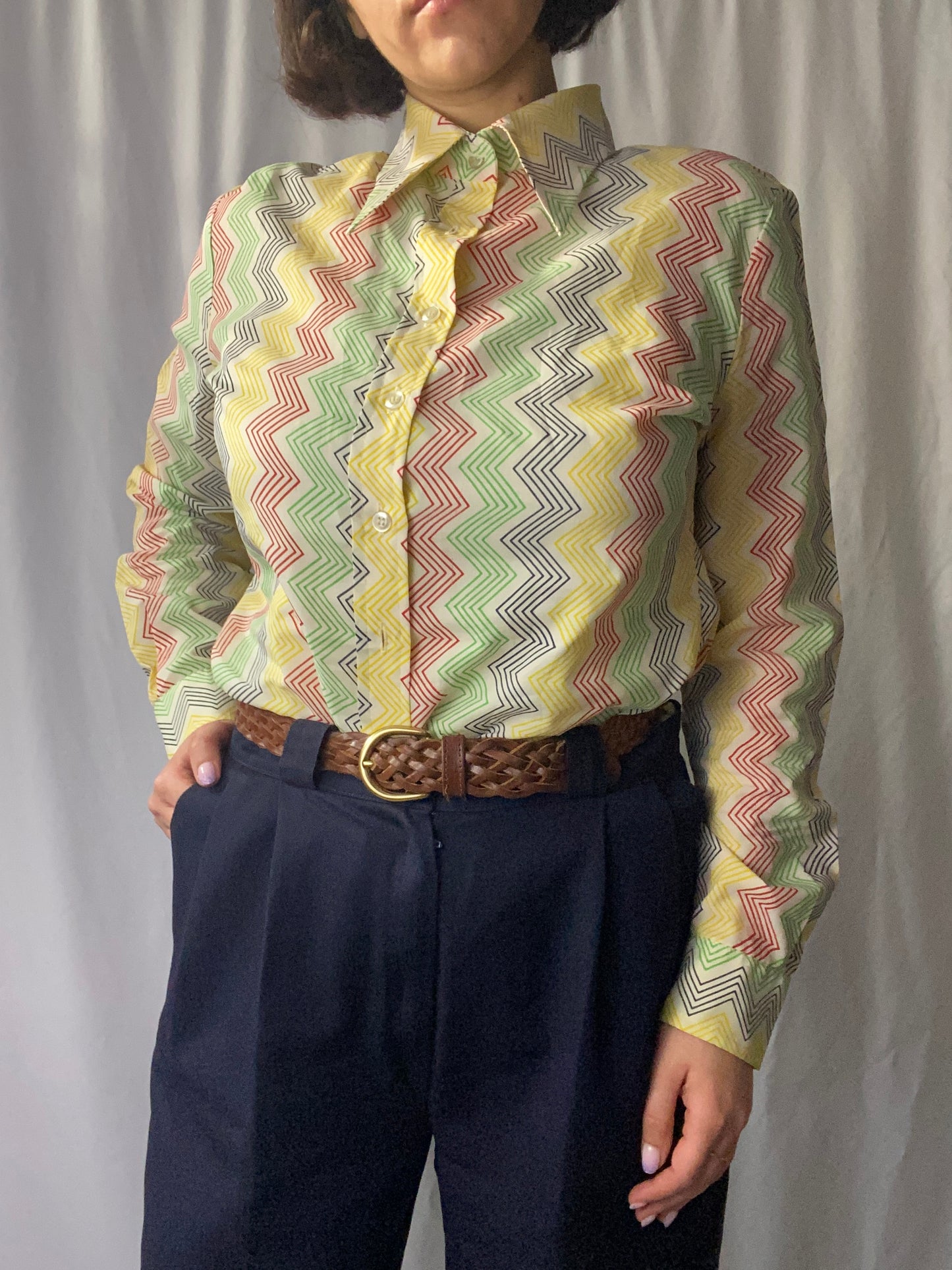 Camicia anni ‘70 zig zag- TG. 42/44