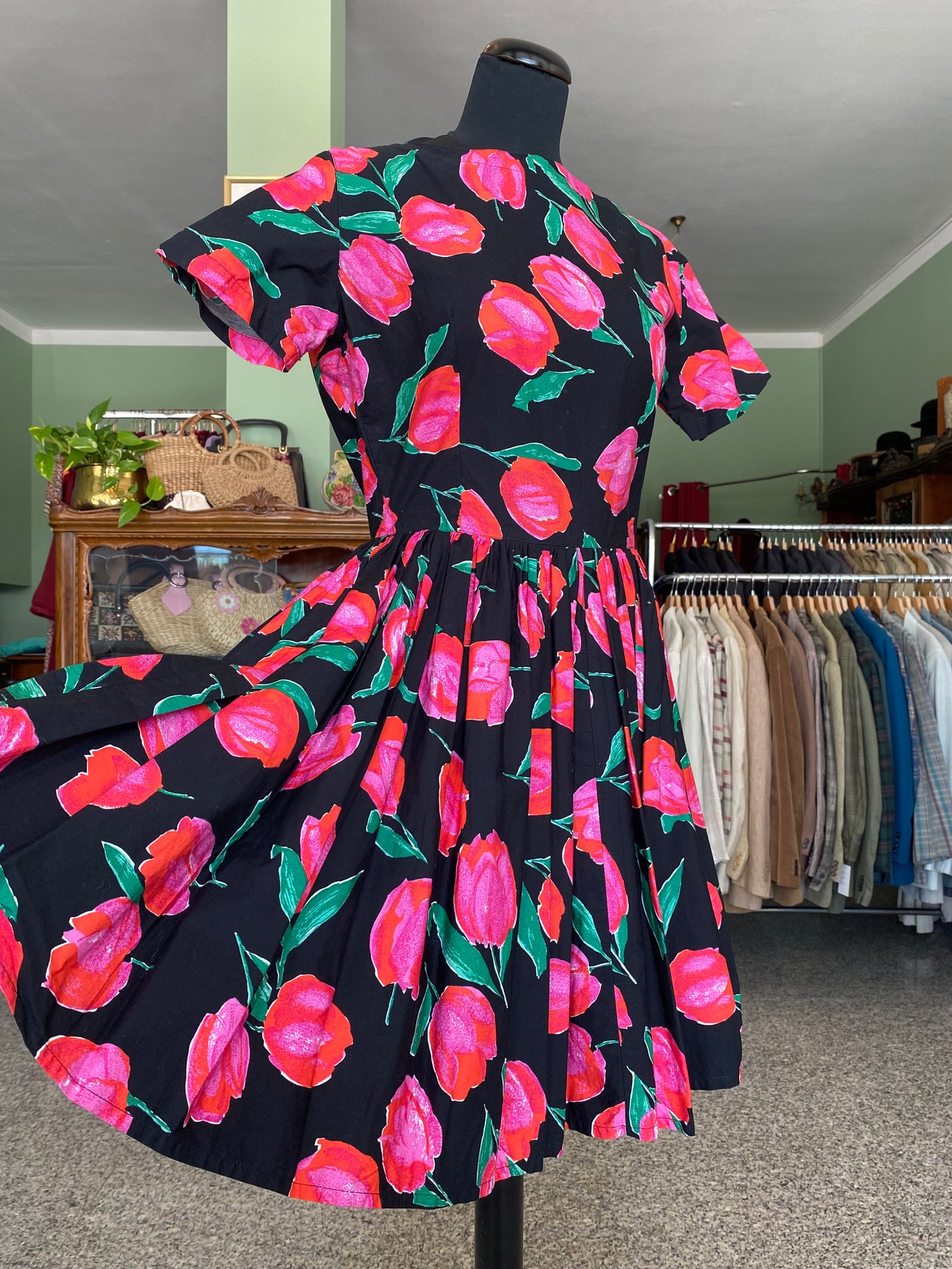 Abito in puro cotone con tulipani - TG. 42