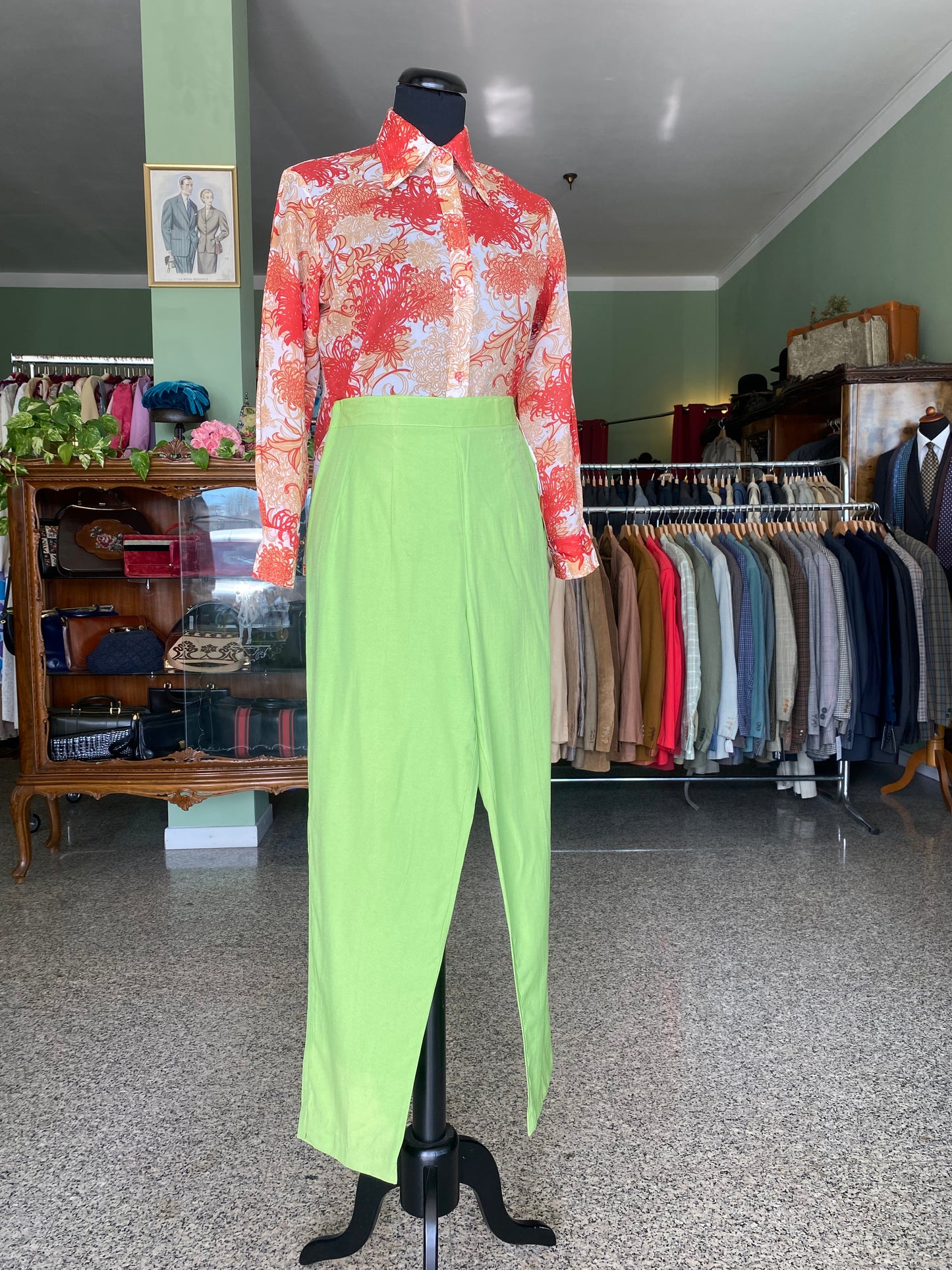 Pantaloni in cotone verde lime - TG. 42/44