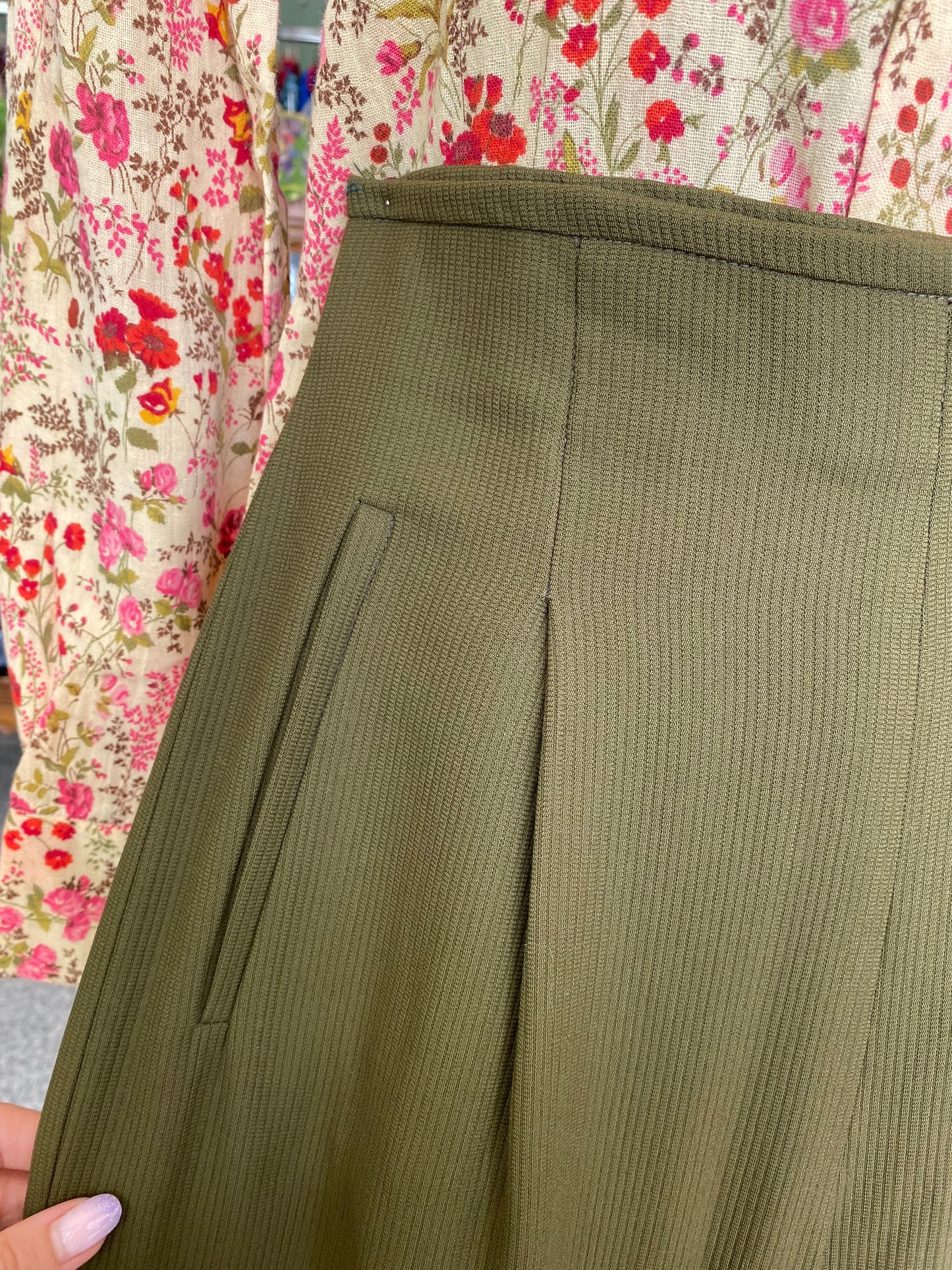 Pantaloni anni ‘80 cachi - TG. 38