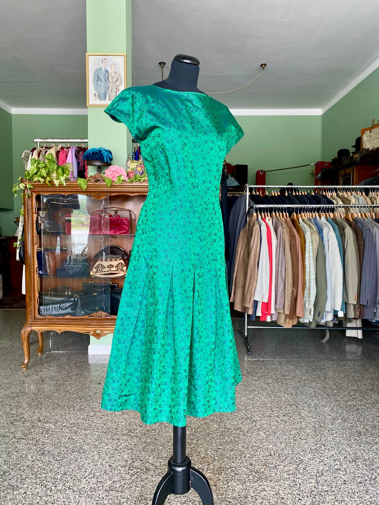 Abito anni ‘80 verde smeraldo - TG. 40