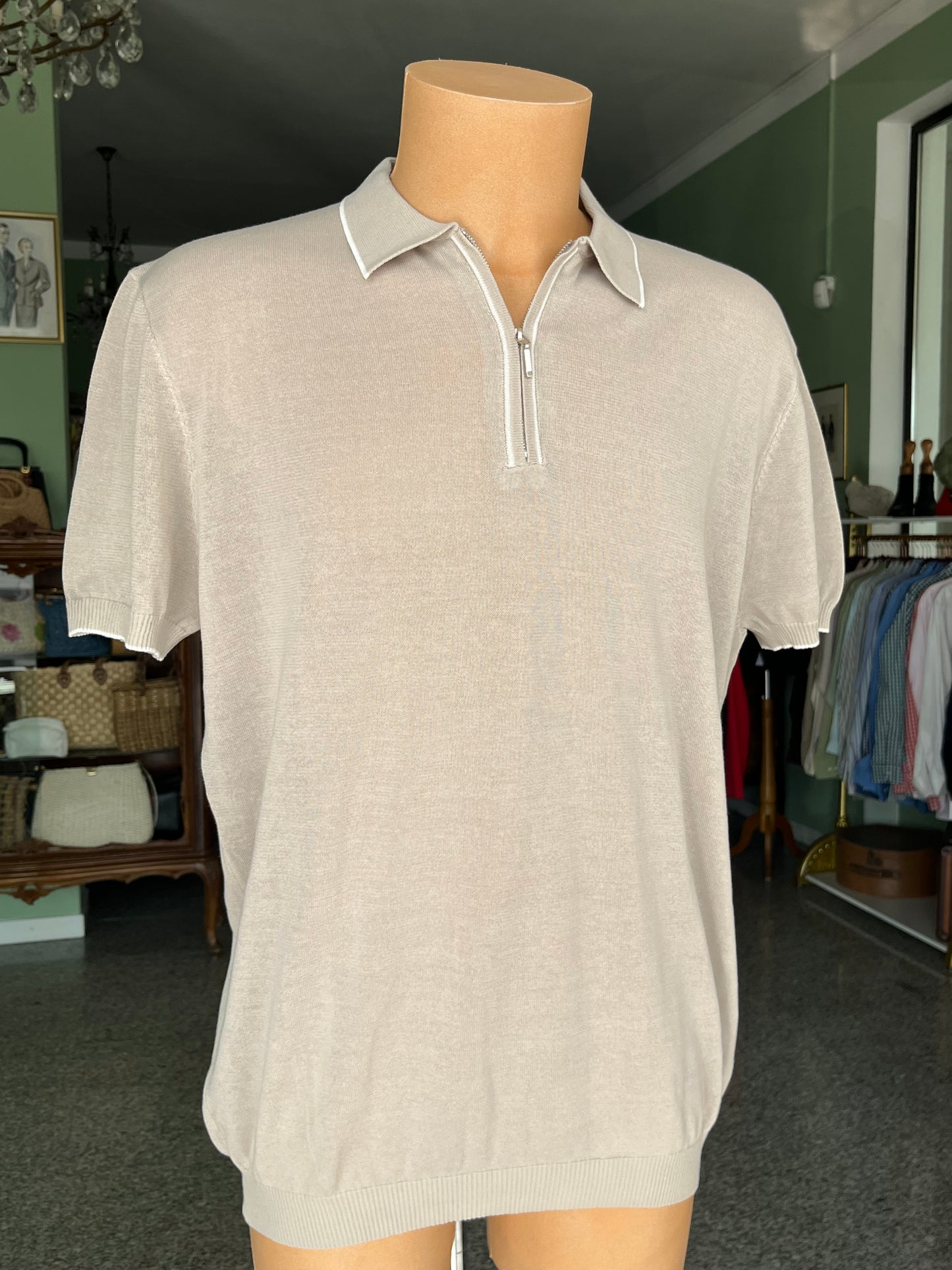 Polo a maniche corte cotone/lino tg. 56-58