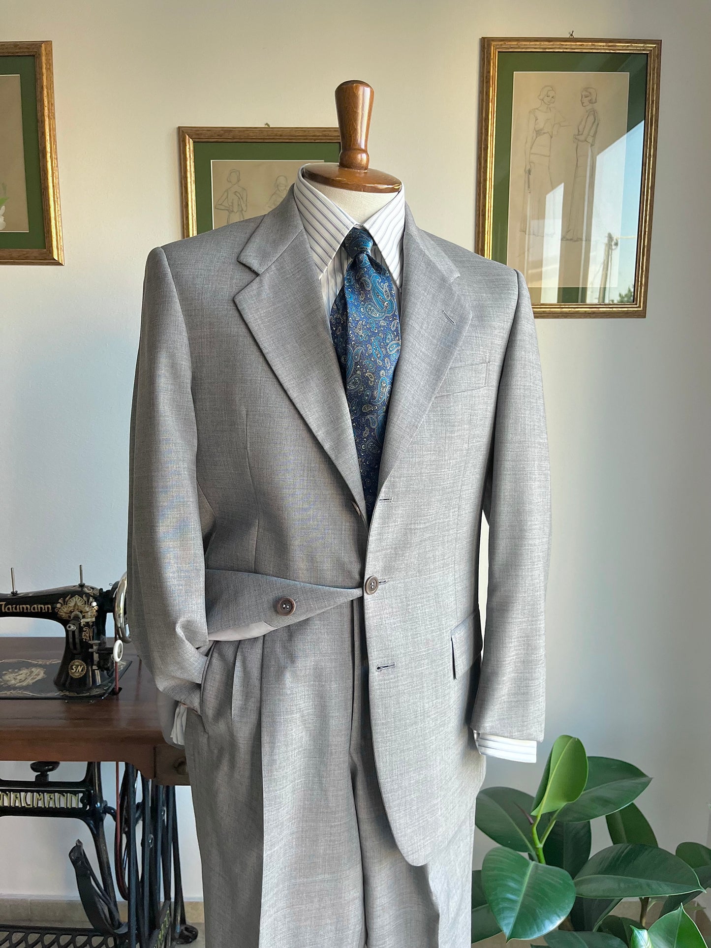 Completo anni '80 grigio chiaro