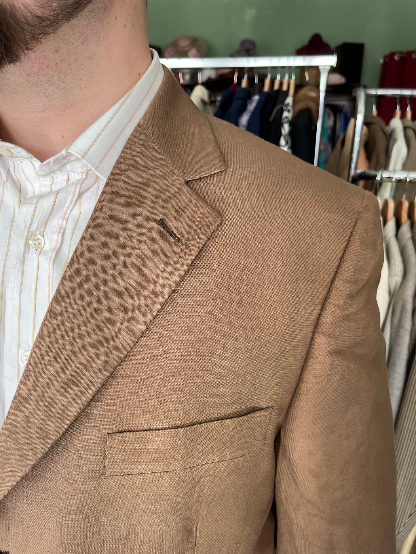 Giacca anni ‘90 lino nocciola tg. 54