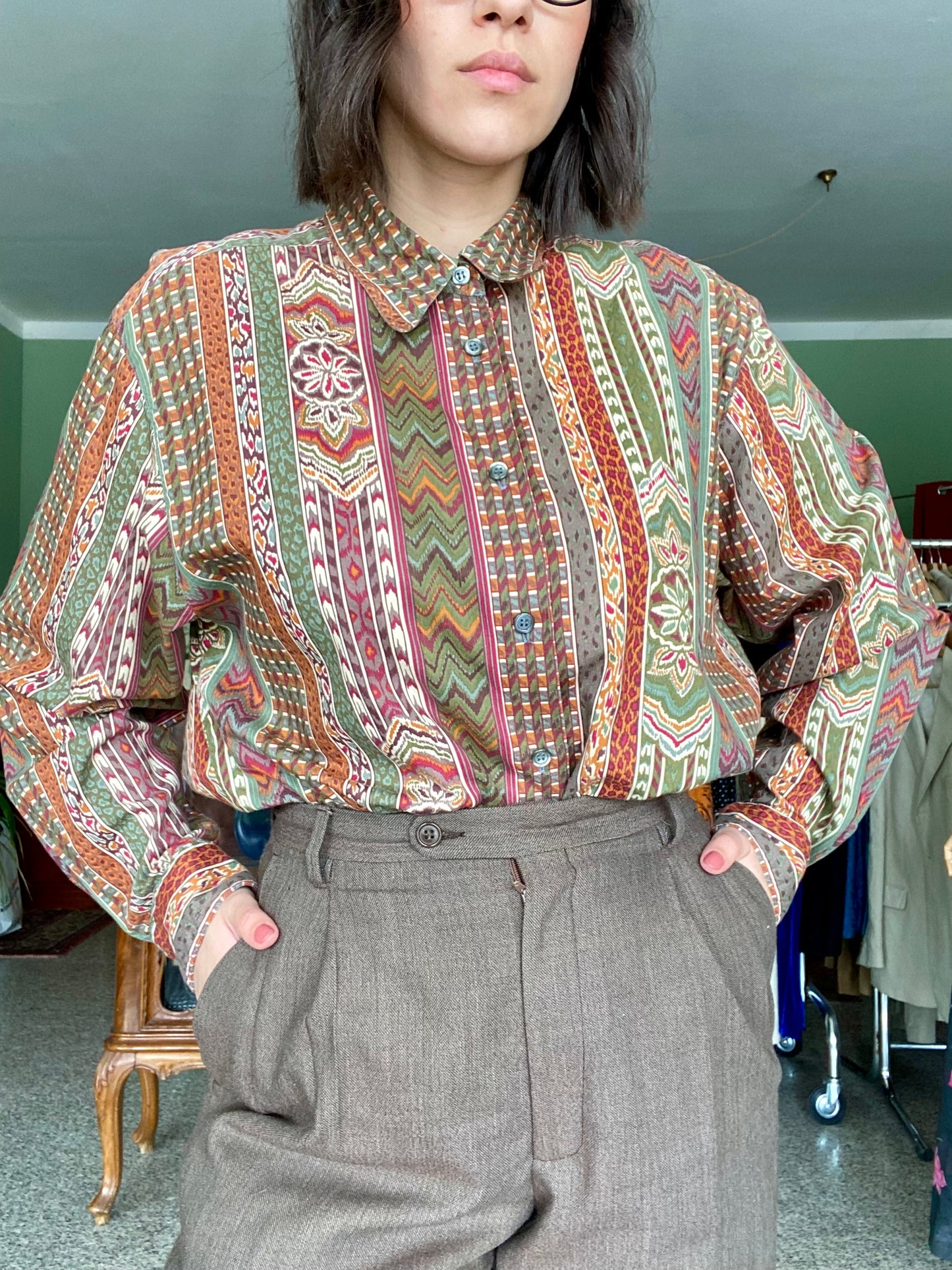 Camicia stampa etnica in cotone - TG. 44/46