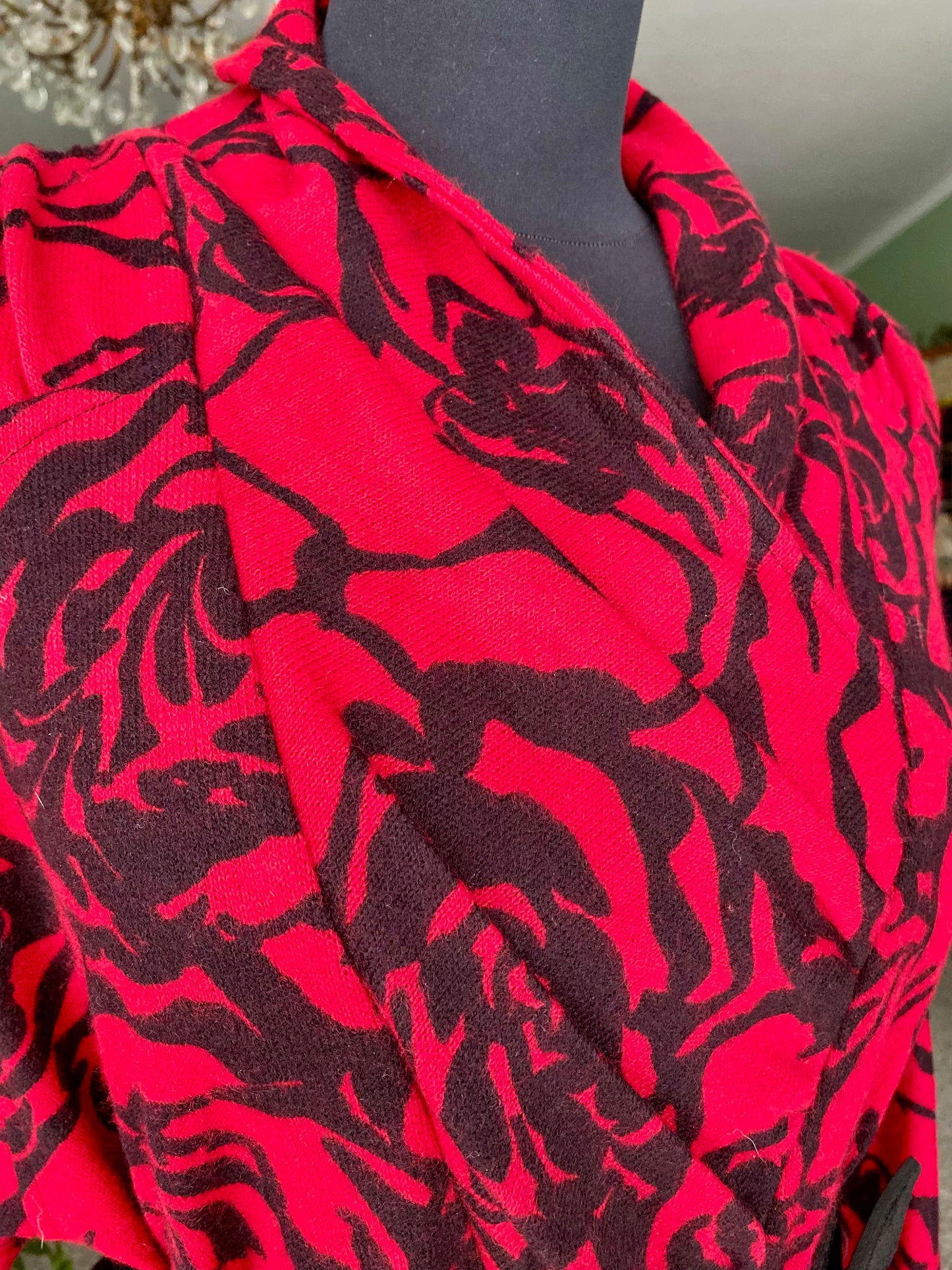 Abito in maglia di lana con rose - TG. 40/42/44