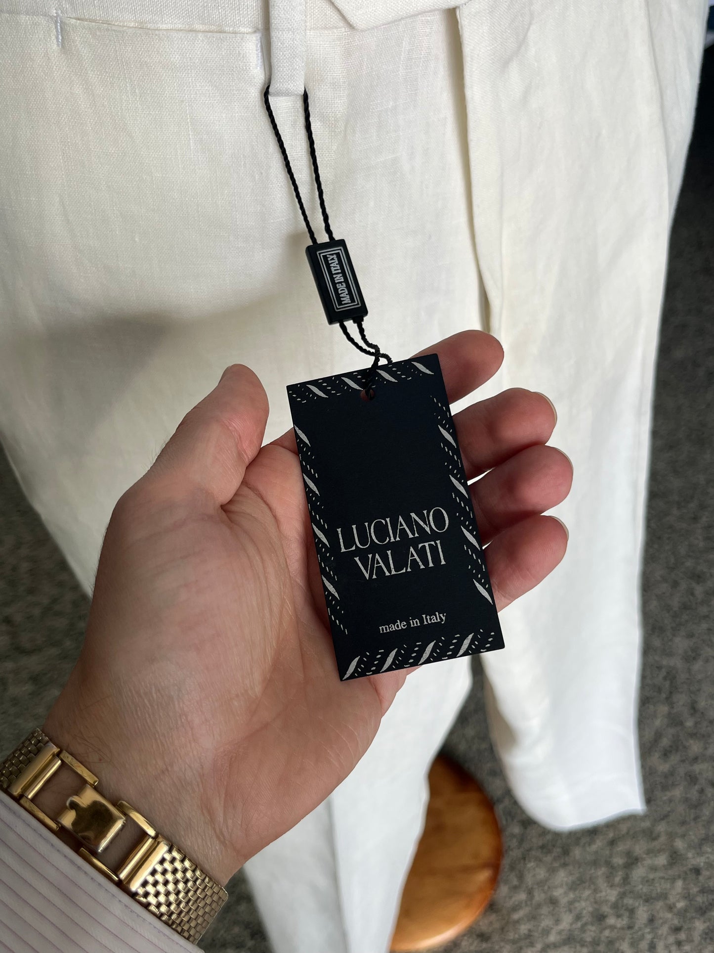 Calzoni anni ‘90 lino off-white NOS tg. 46