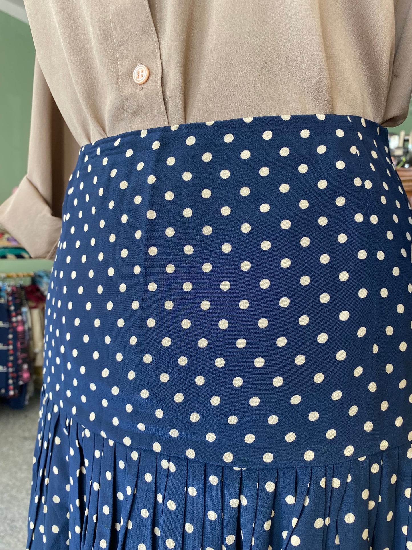 Minigonna blu a pois - TG. 38