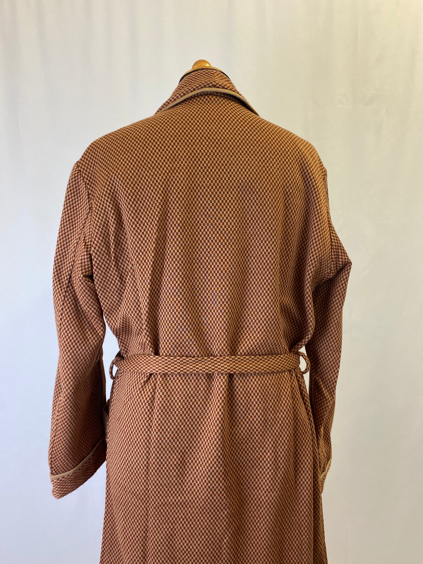 Vestaglia da camera beige a quadri M-L