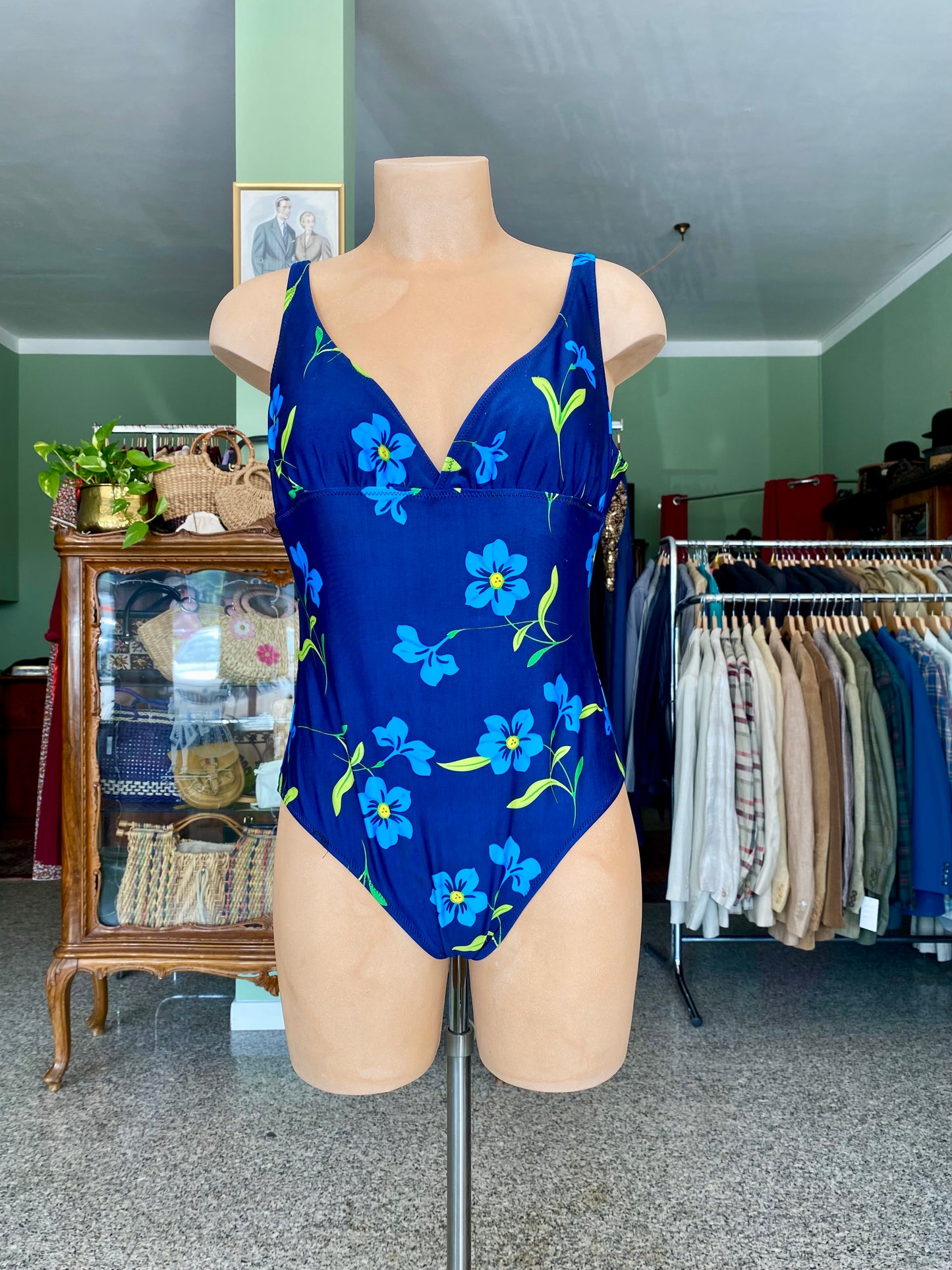 Costume da bagno con fiori blu - TG. 44