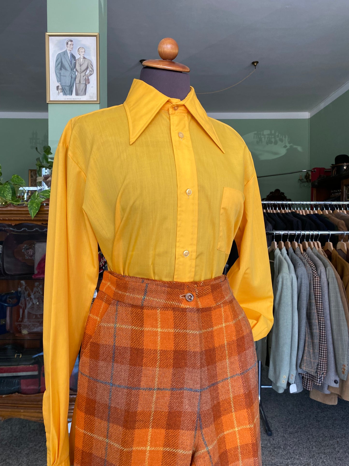 Camicia anni ‘70 giallo ocra - TG. 50/52