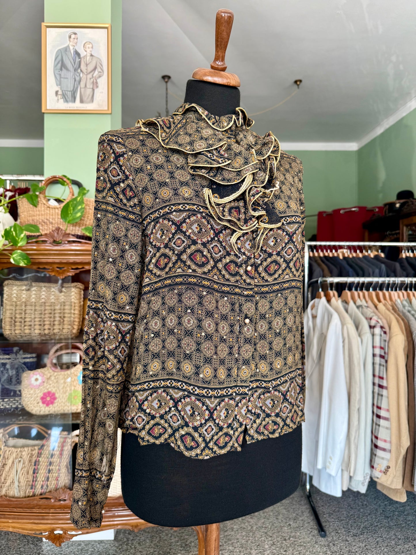 Camicia anni ‘70 con rouches - TG. 44