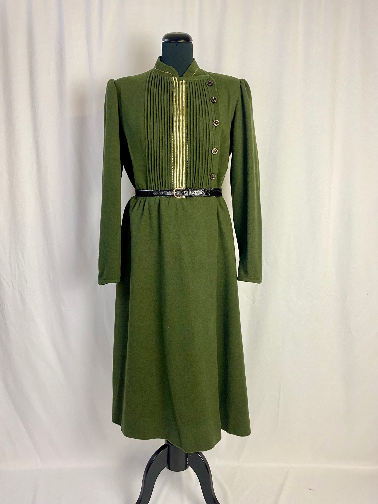 Abito verde bosco in lana - TG 48/50