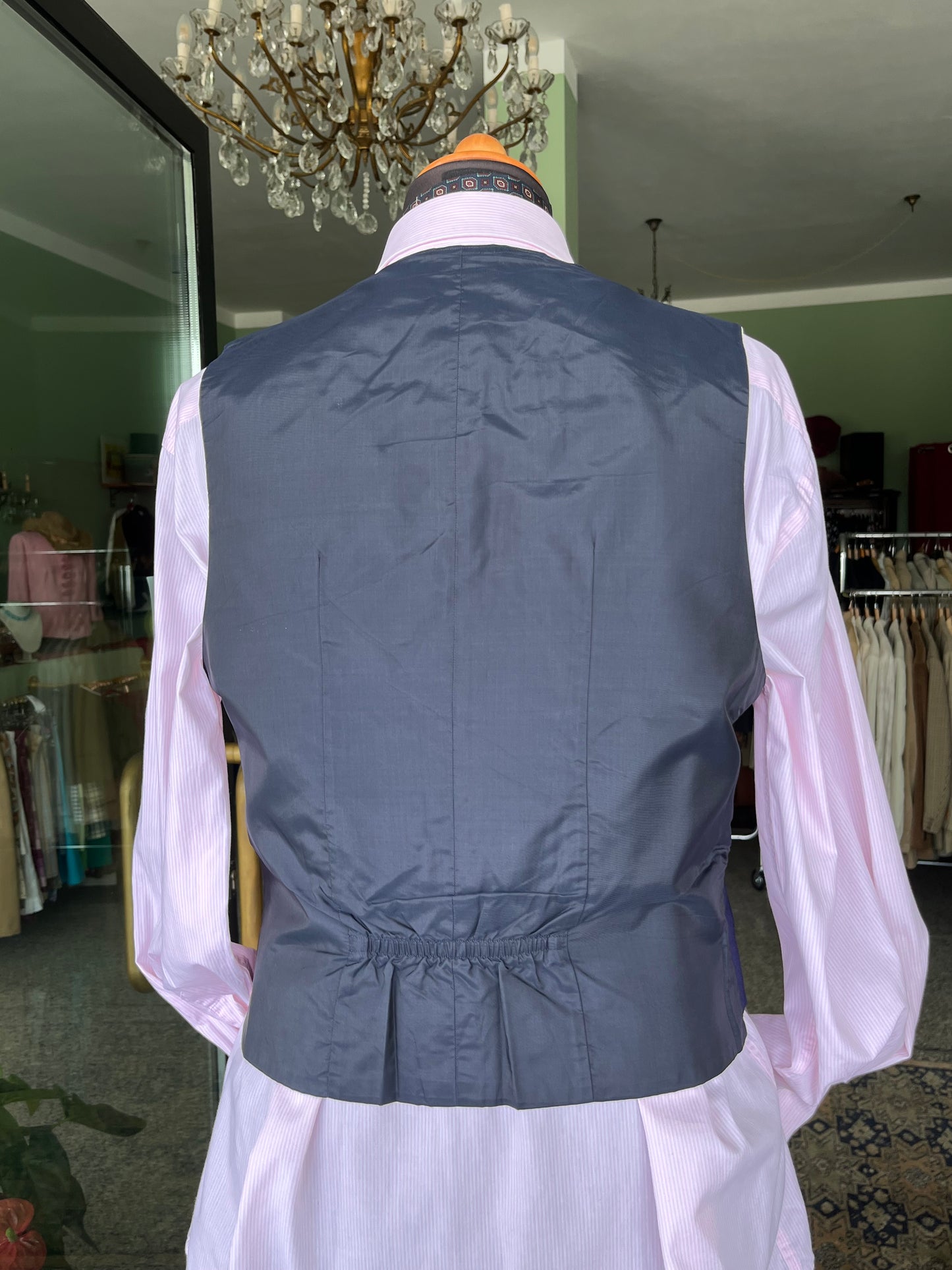 Panciotto anni '70 sartoriale blu tg. 48-50