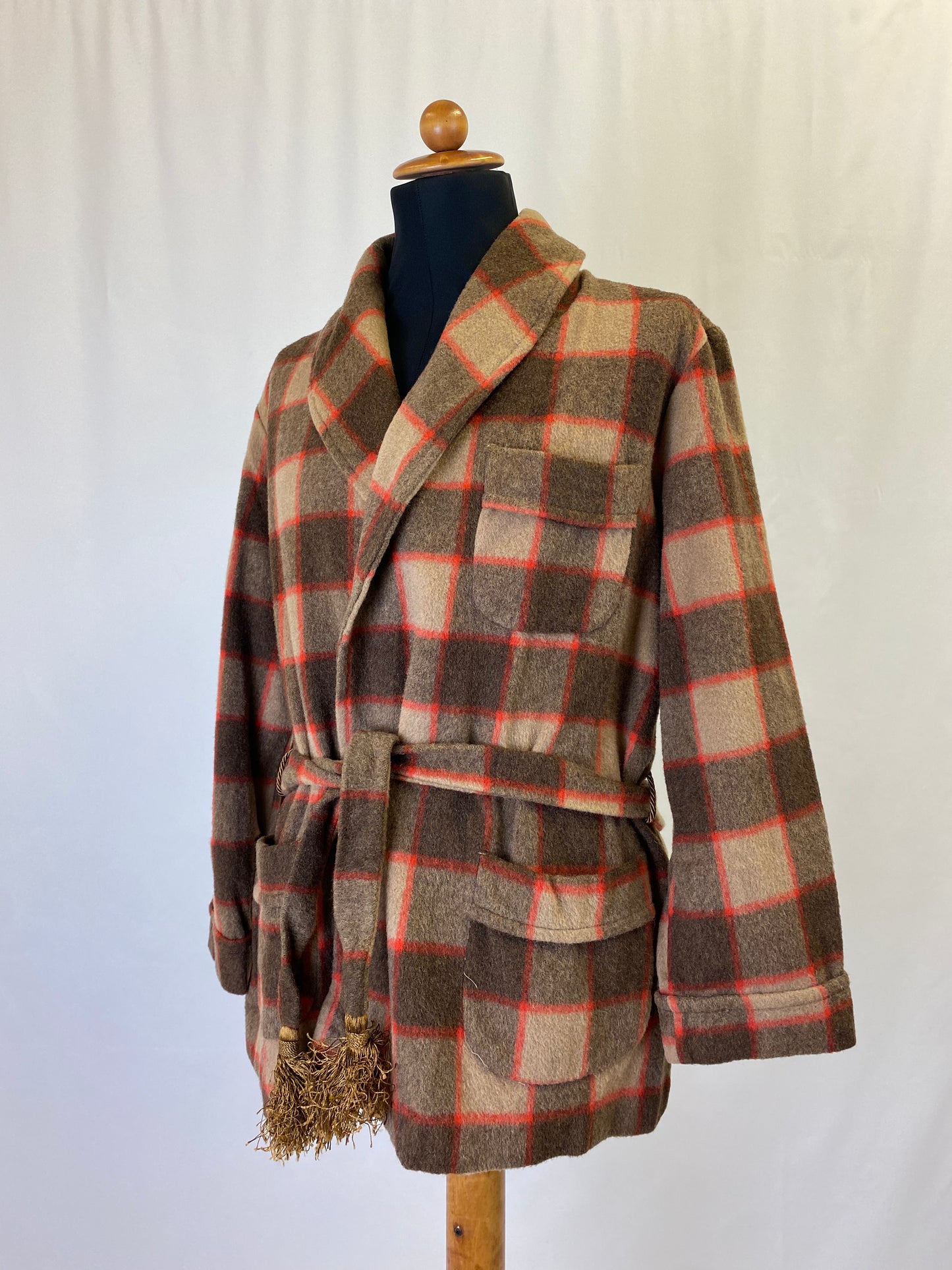 Giacca da camera beige a quadri XS-S