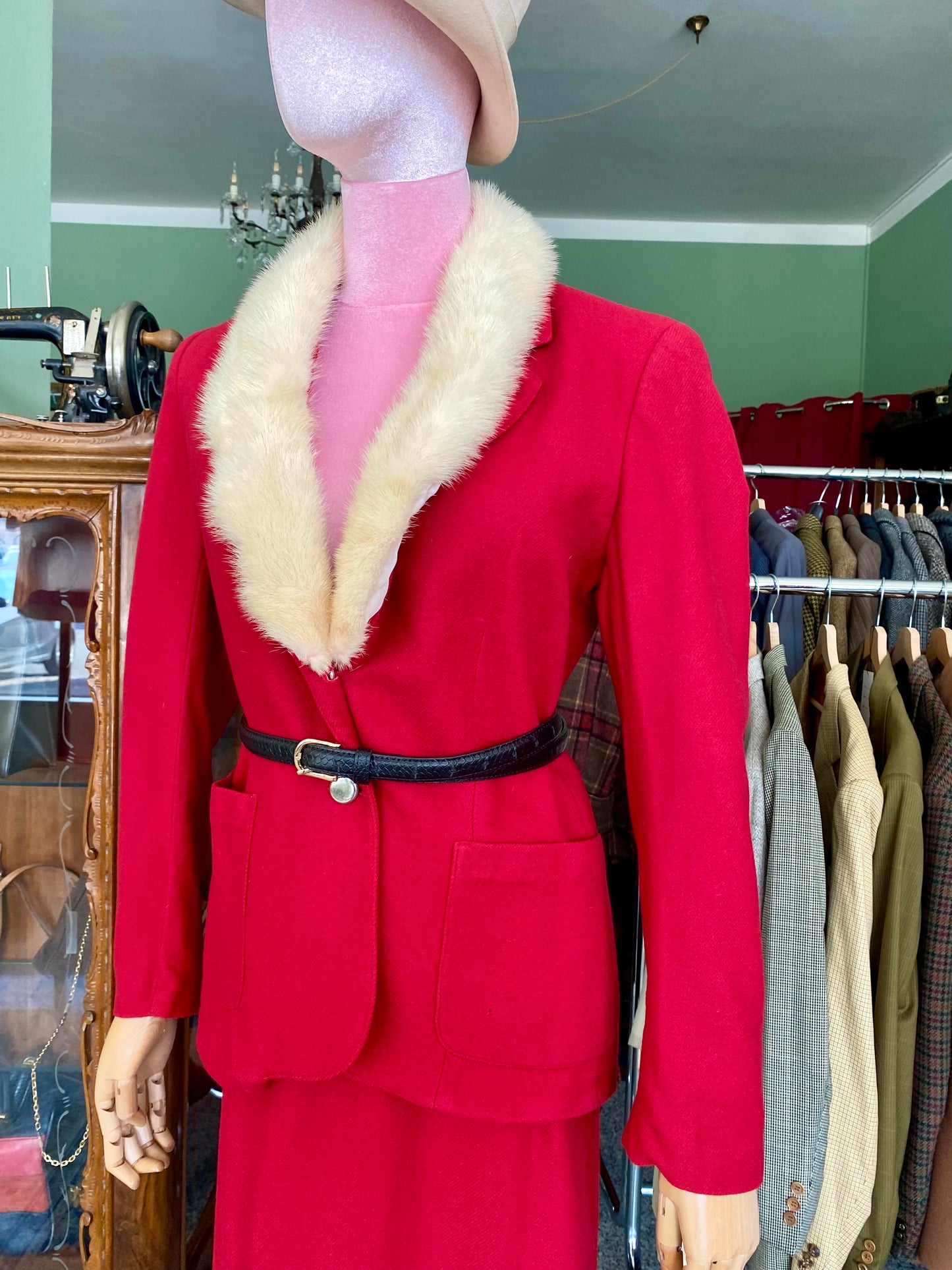 Tailleur rosso in lana - TG. 46