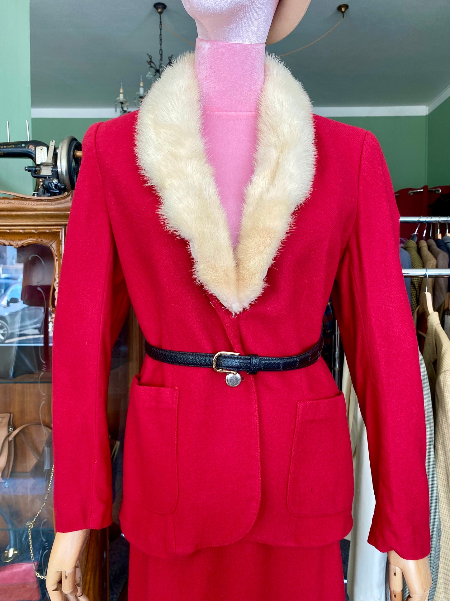Tailleur rosso in lana - TG. 46