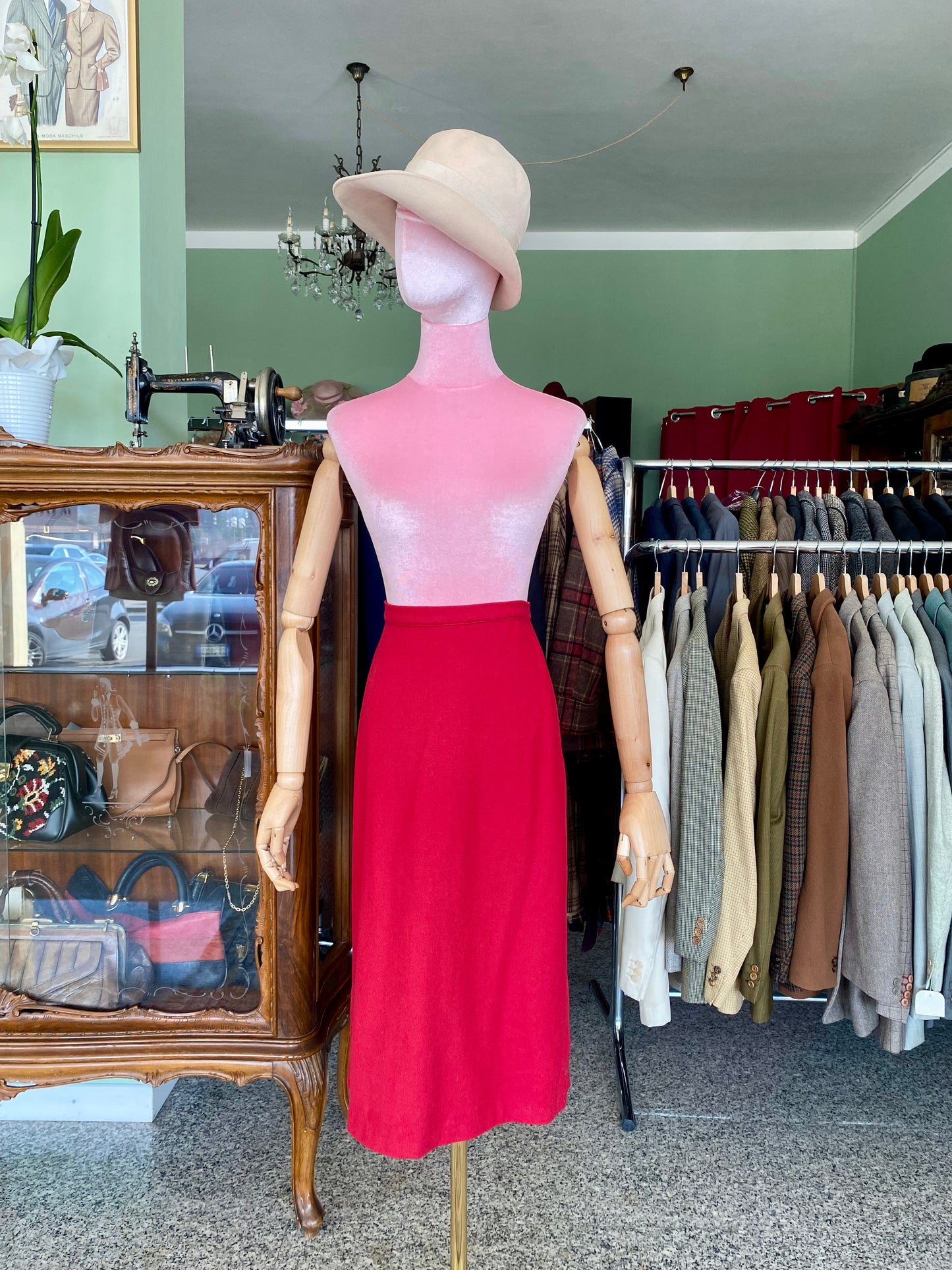 Tailleur rosso in lana - TG. 46