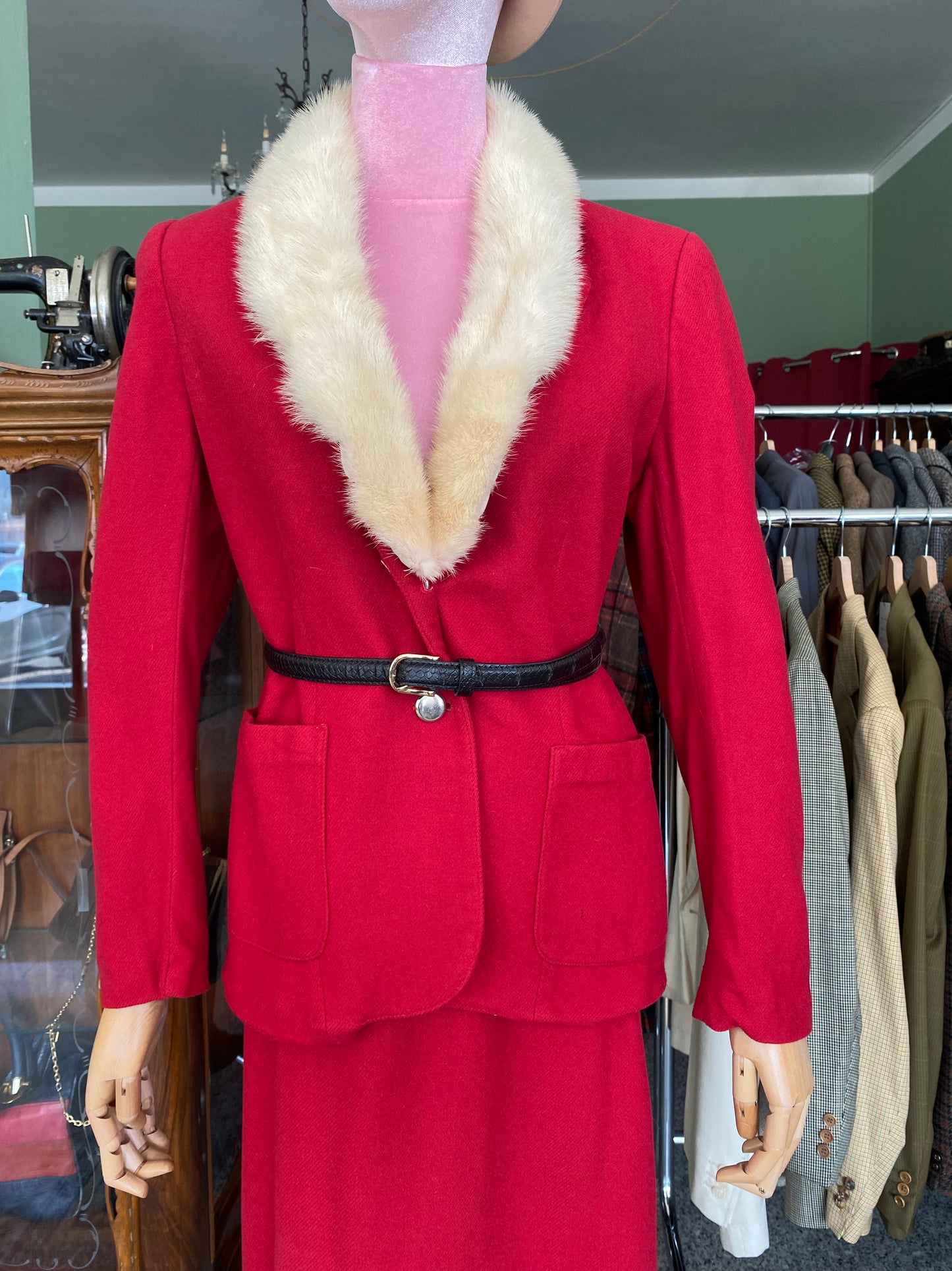 Tailleur rosso in lana - TG. 46