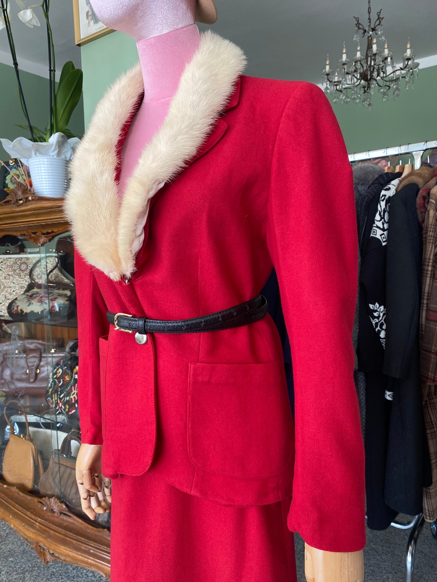 Tailleur rosso in lana - TG. 46