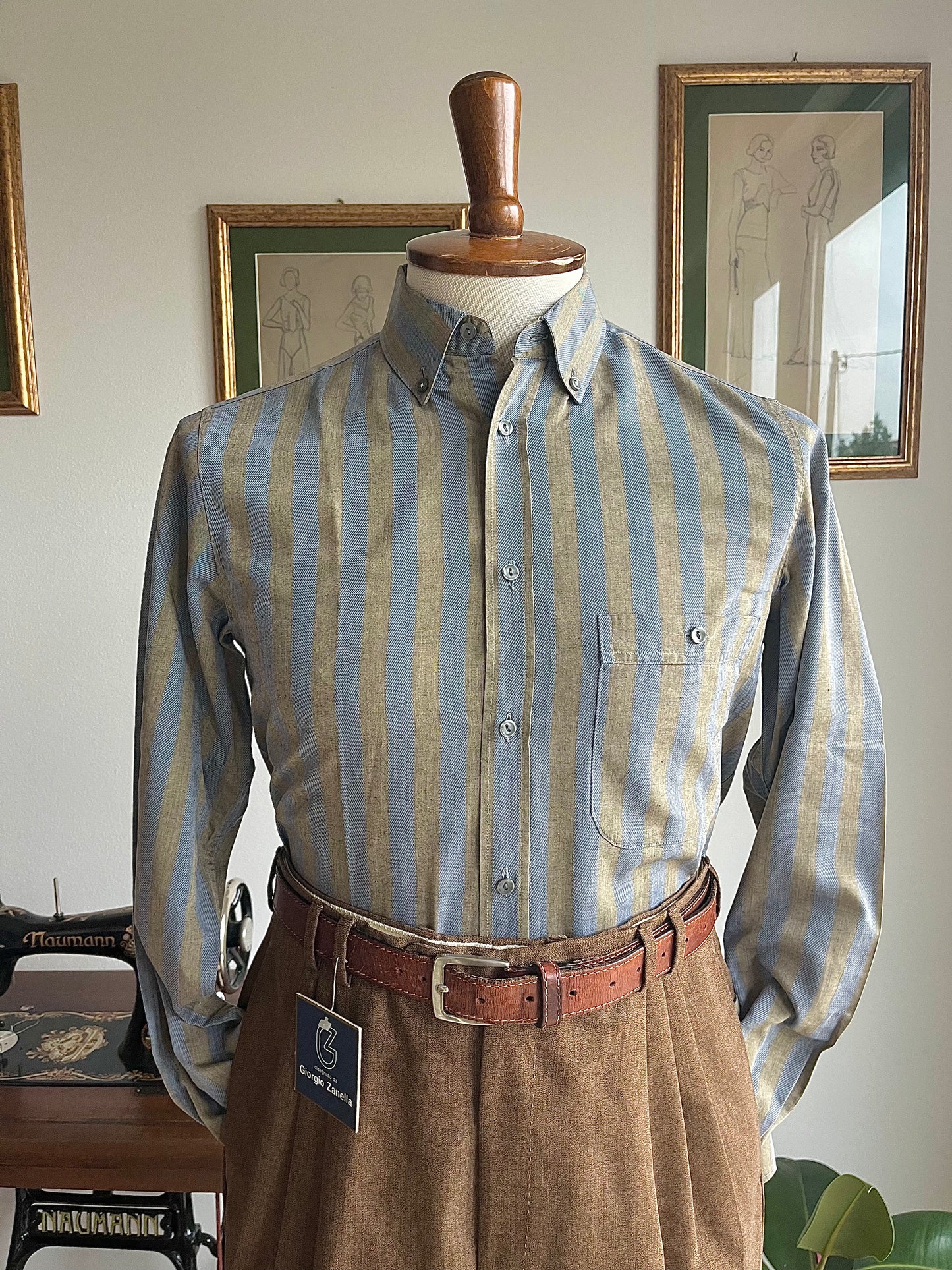 Camicia in cotone a righe
