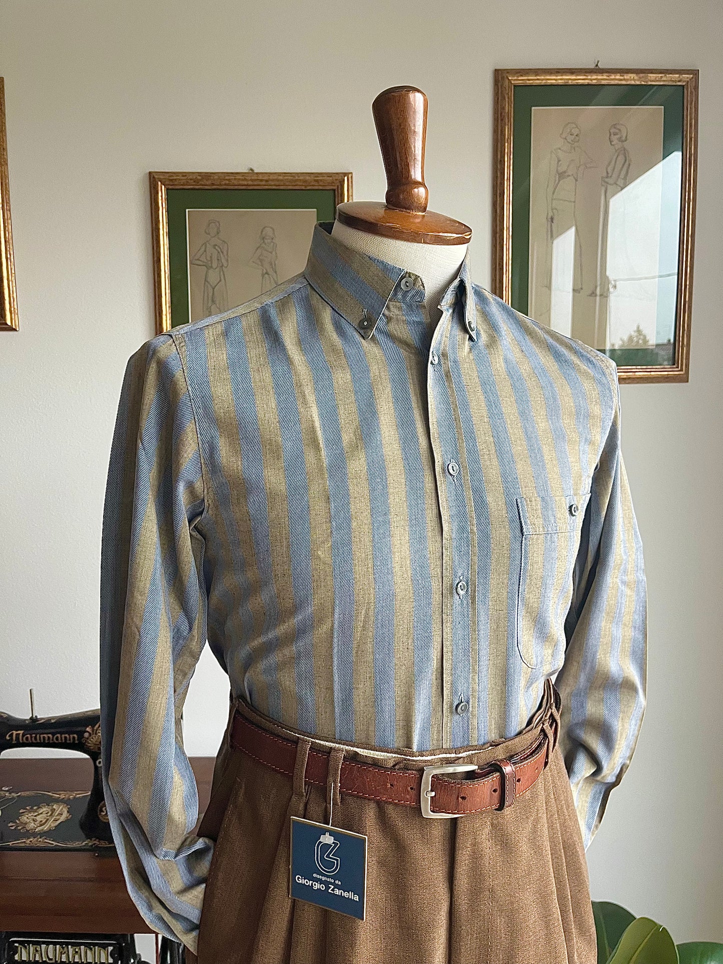 Camicia in cotone a righe