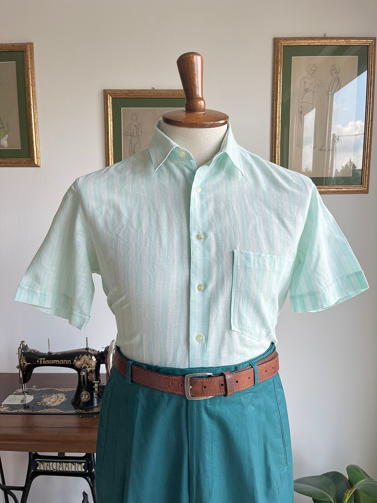 Camicia a maniche corte in lino