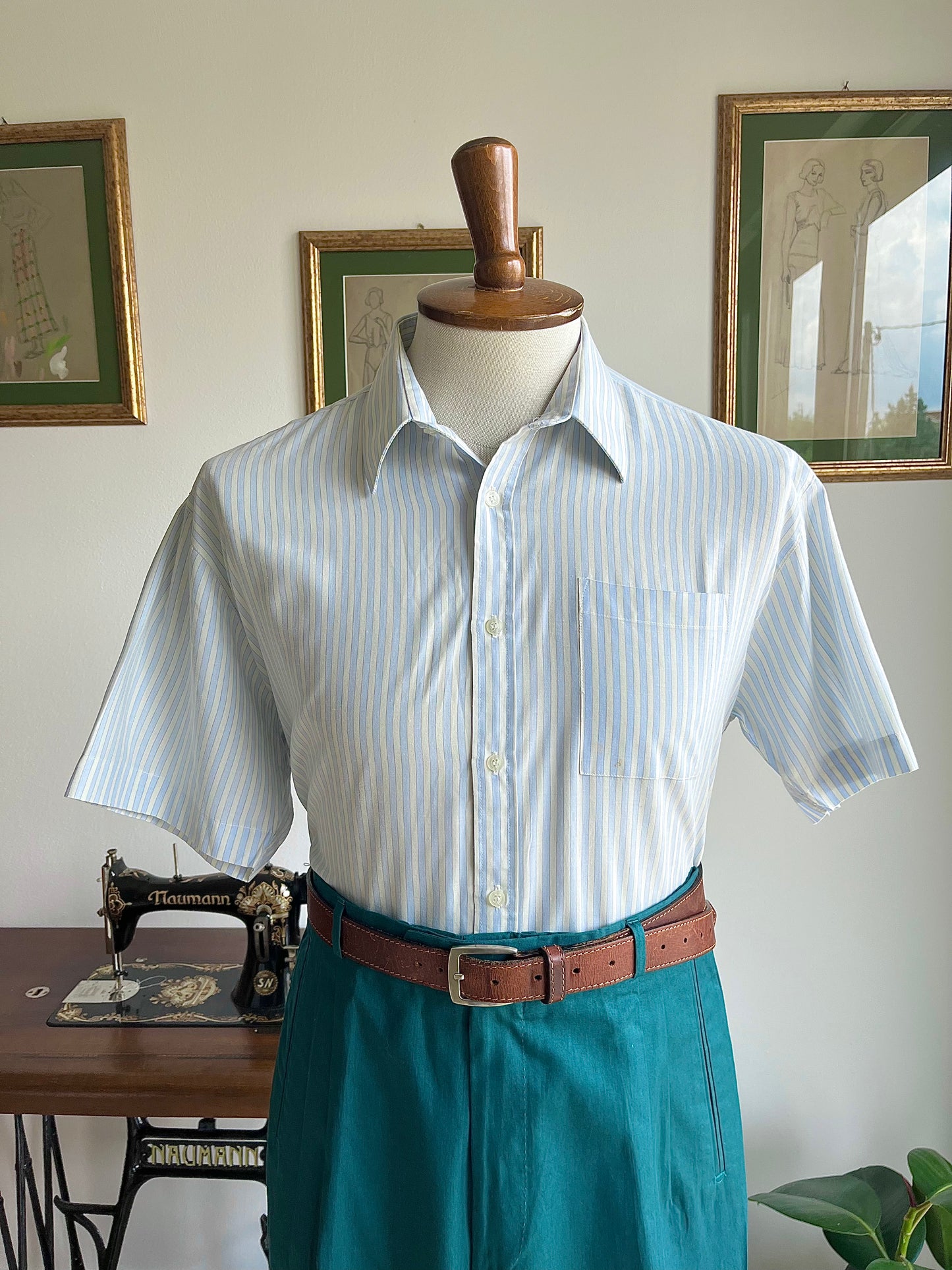 Camicia a maniche corte a righe