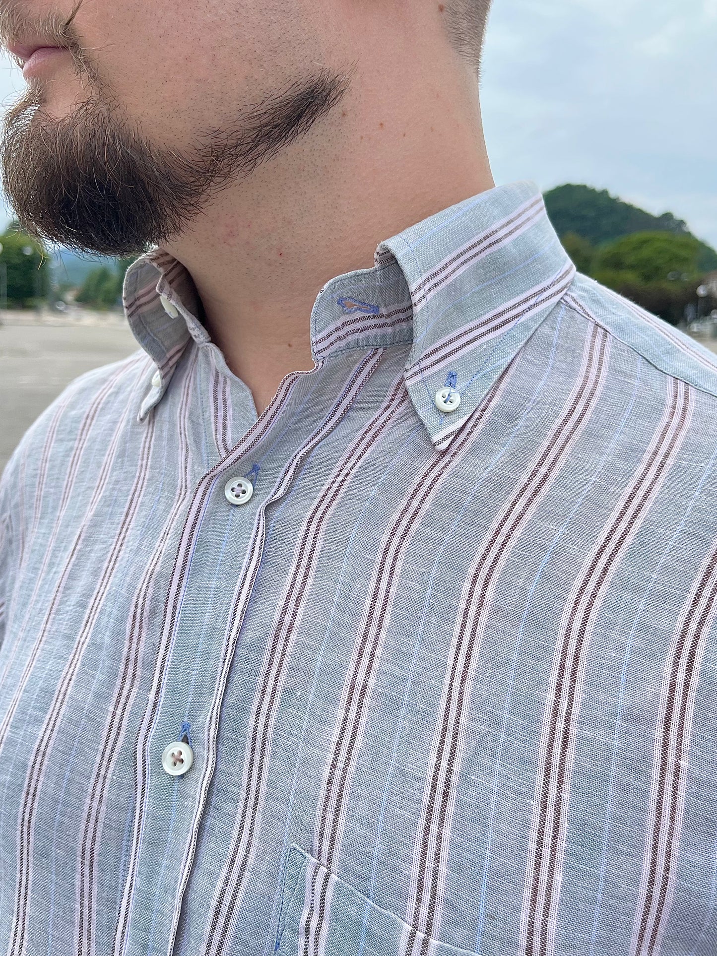 Camicia lino salvia
