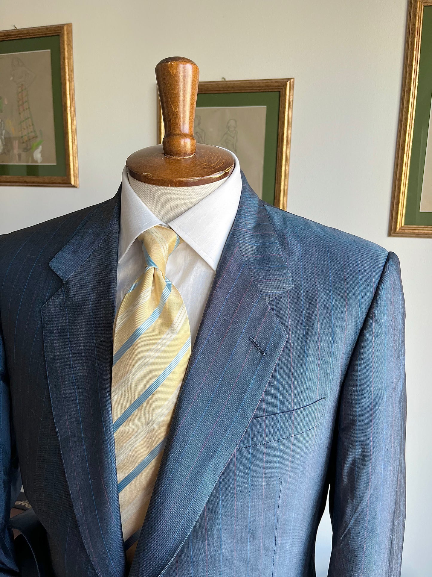 Completo anni ‘80 pura seta blu