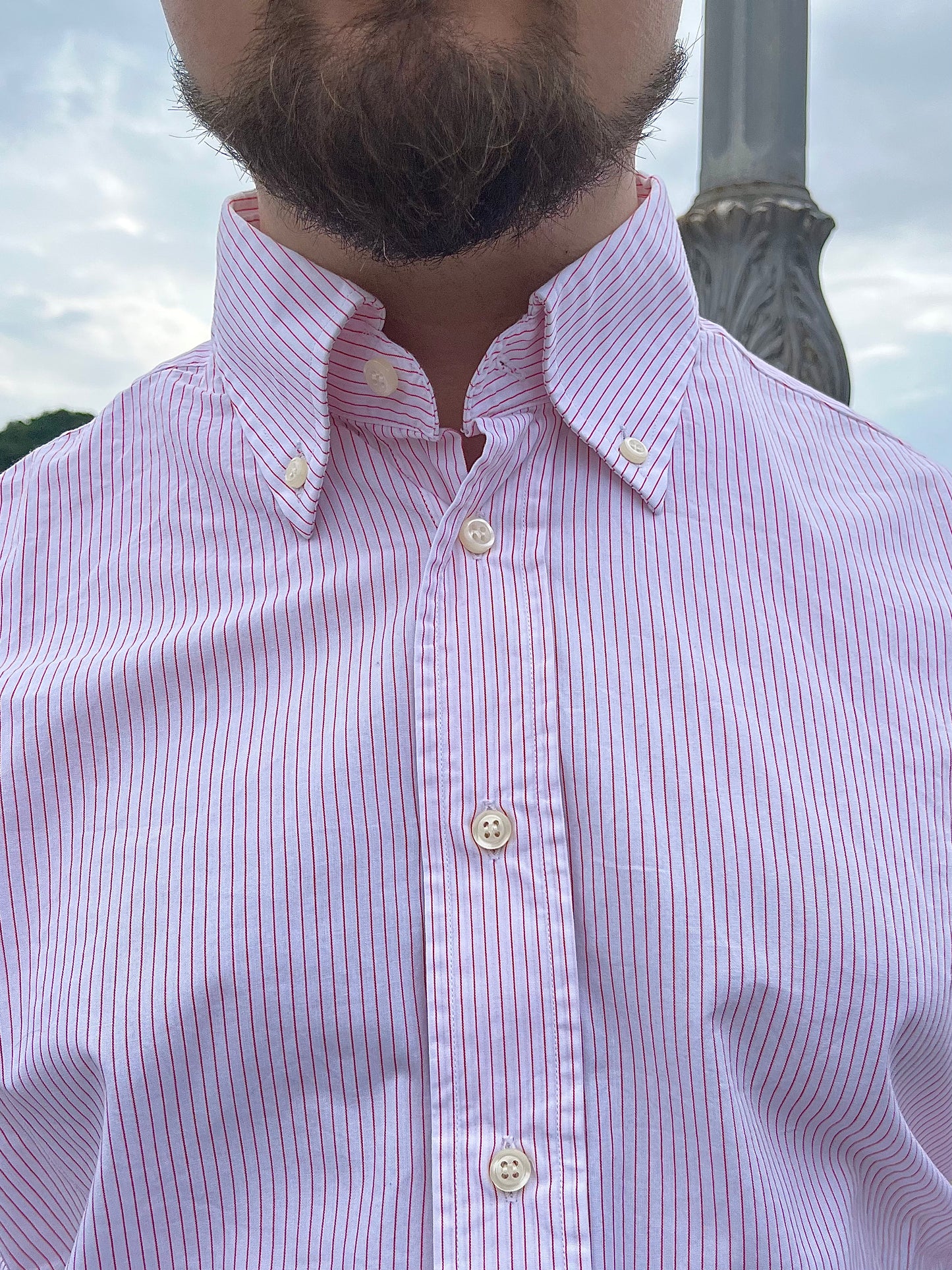 Camicia cotone a righe rosse
