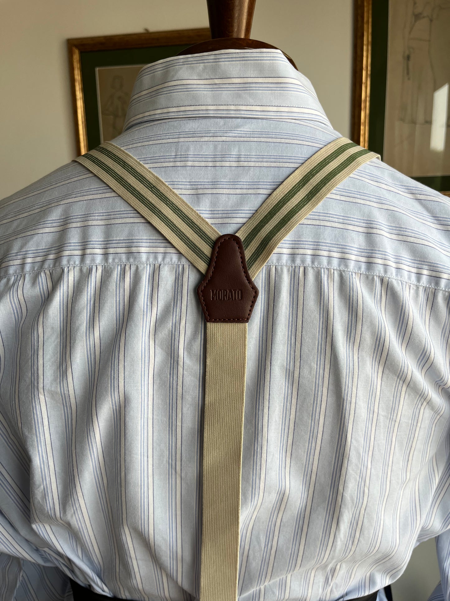 Bretelle crema e verde