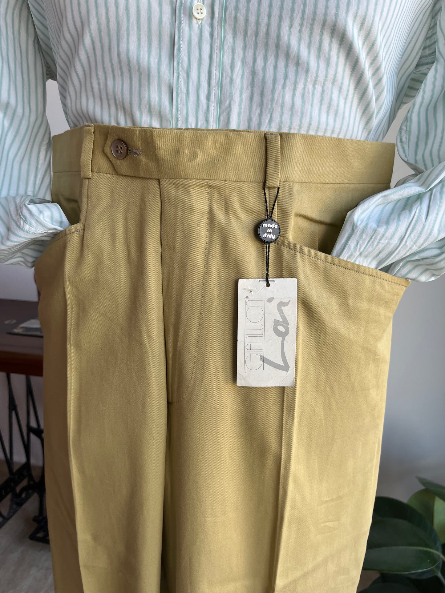 Calzoni in cotone beige tg. 50