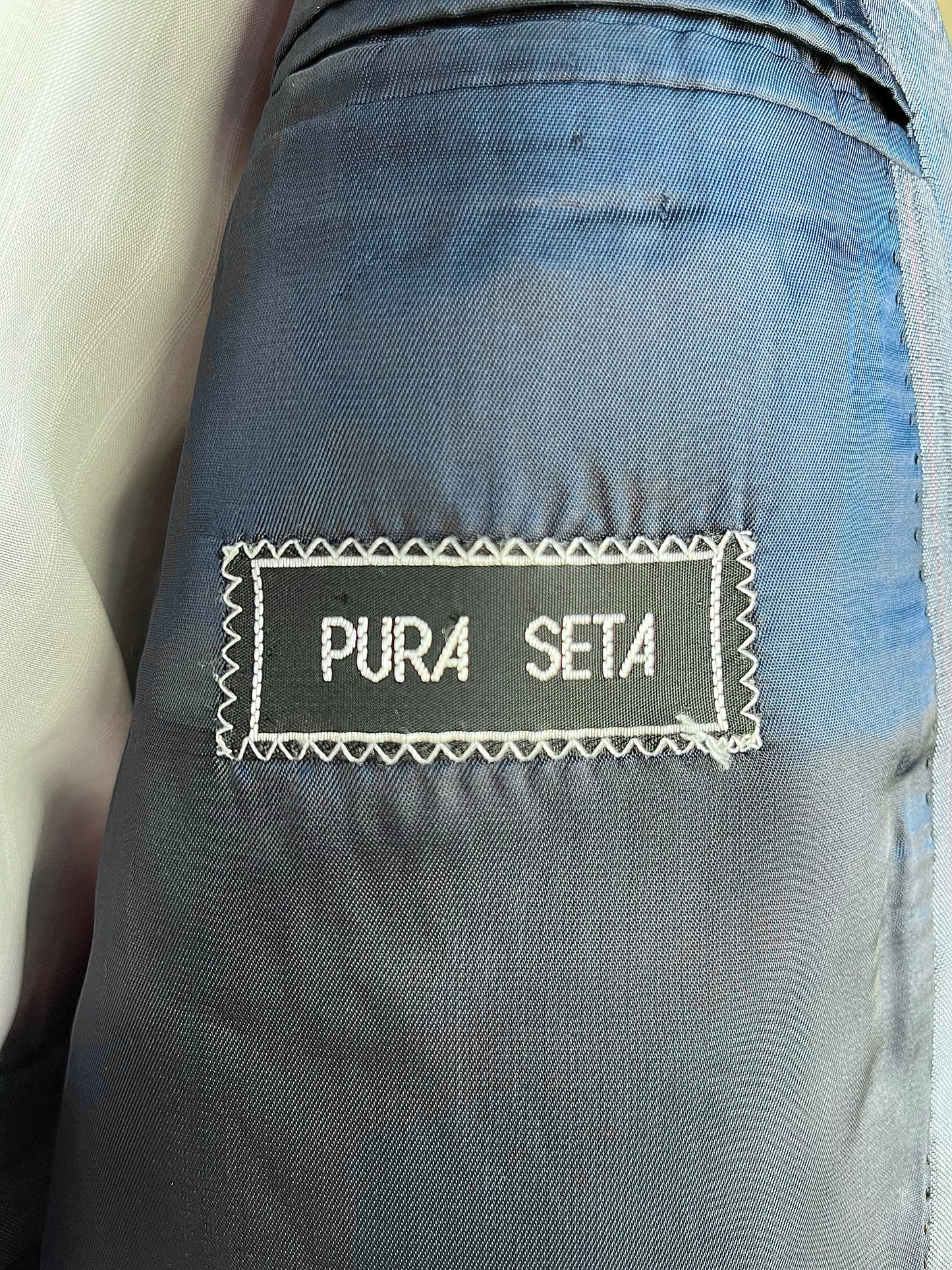 Completo anni ‘80 pura seta blu