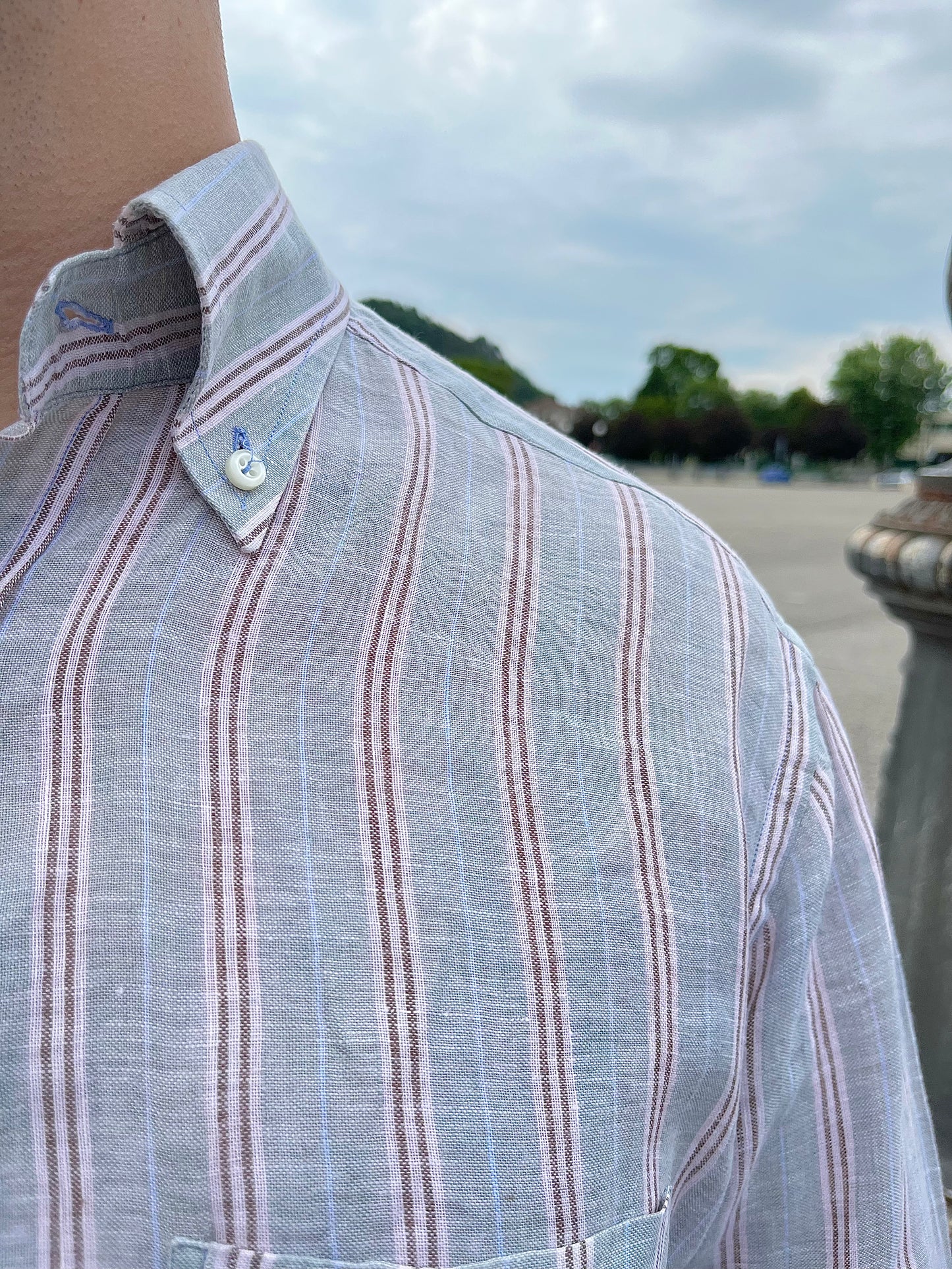 Camicia lino salvia