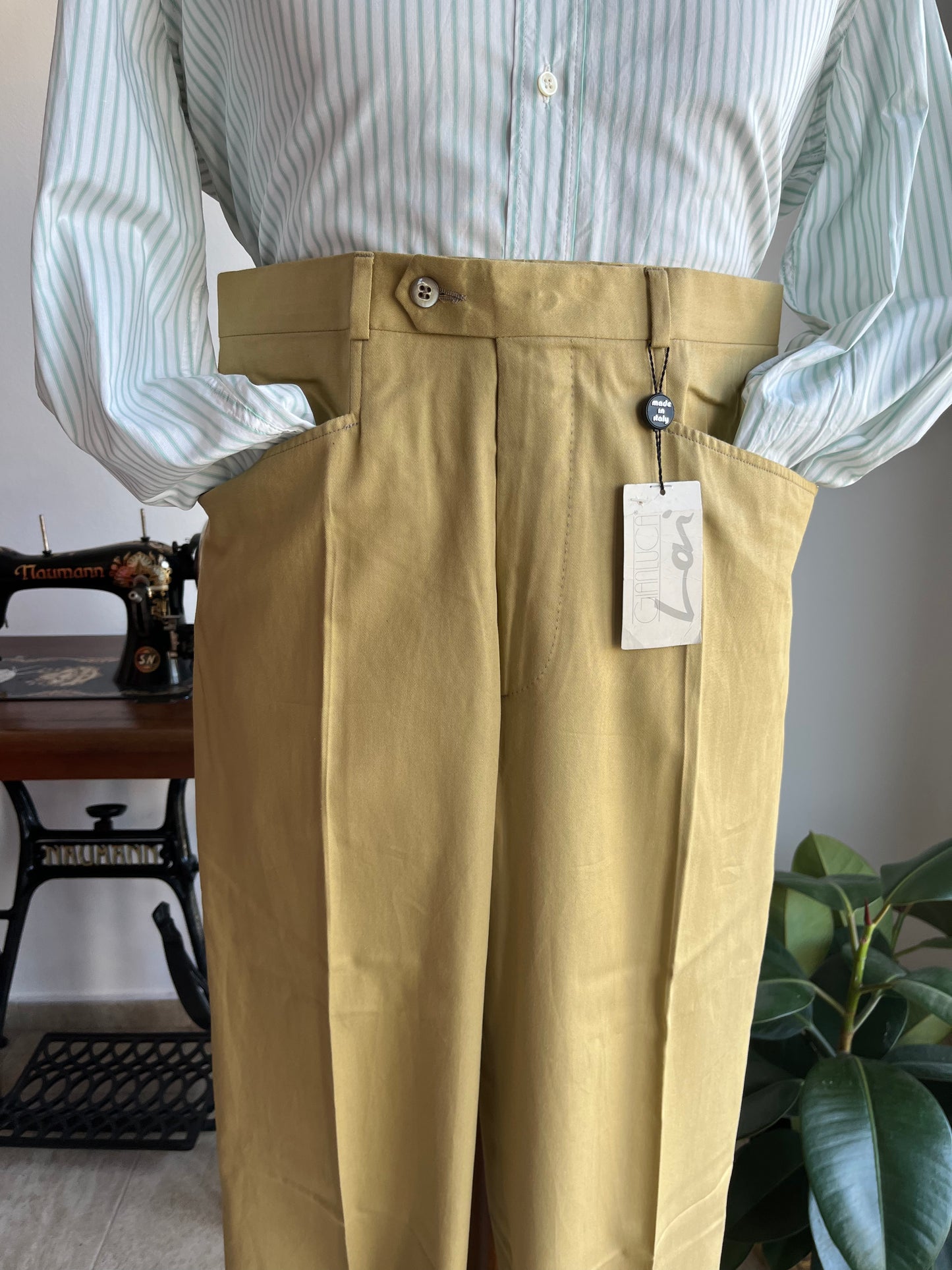 Calzoni in cotone beige tg. 50