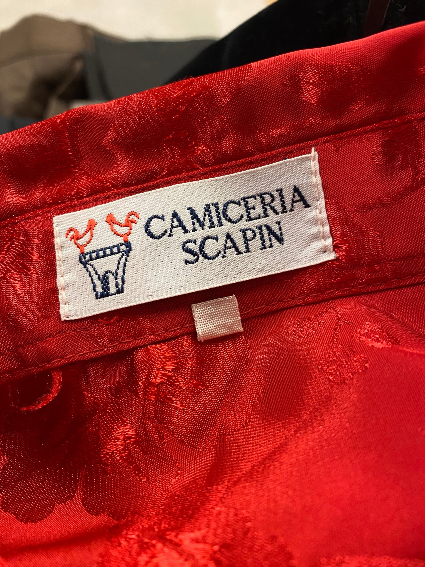 Camicia rossa in broccato - TG. 46/48/50