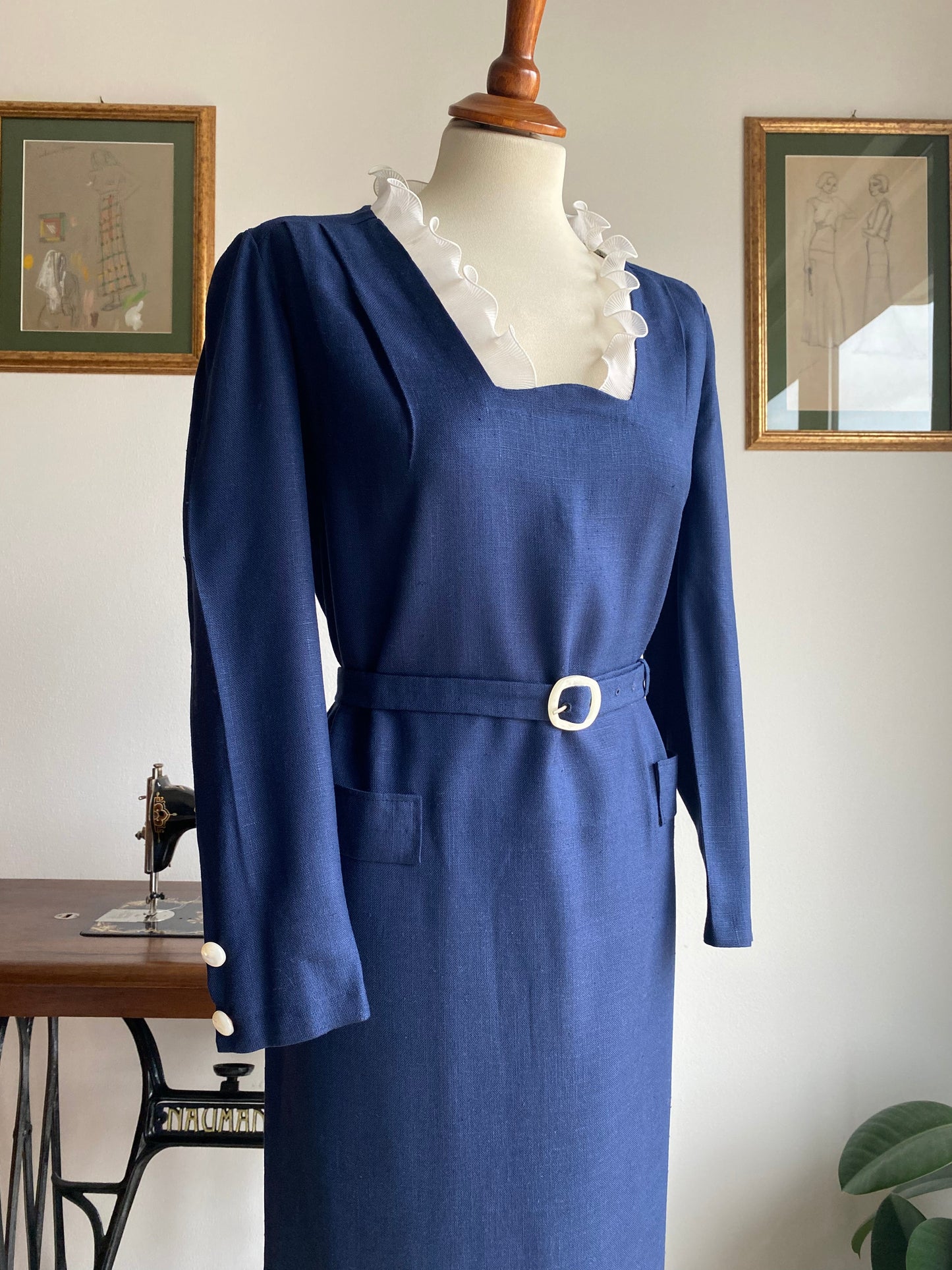 Abito anni ‘60 blu navy -TG. 46