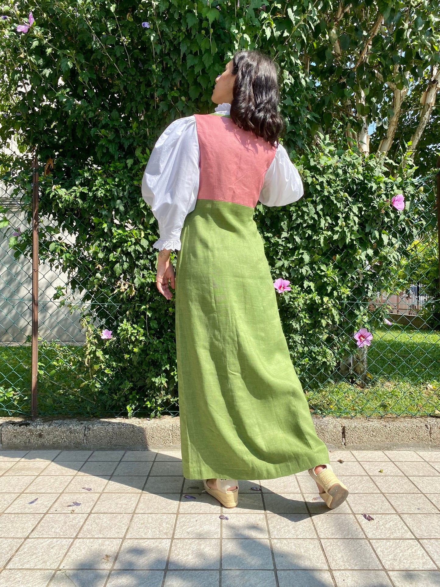 Abito tirolese verde rosa - TG. 40