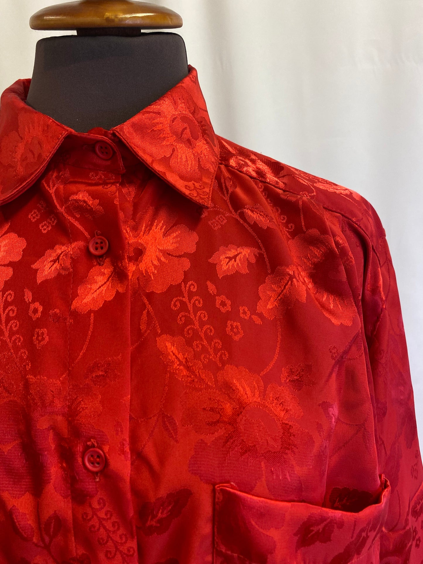 Camicia rossa in broccato - TG. 46/48/50