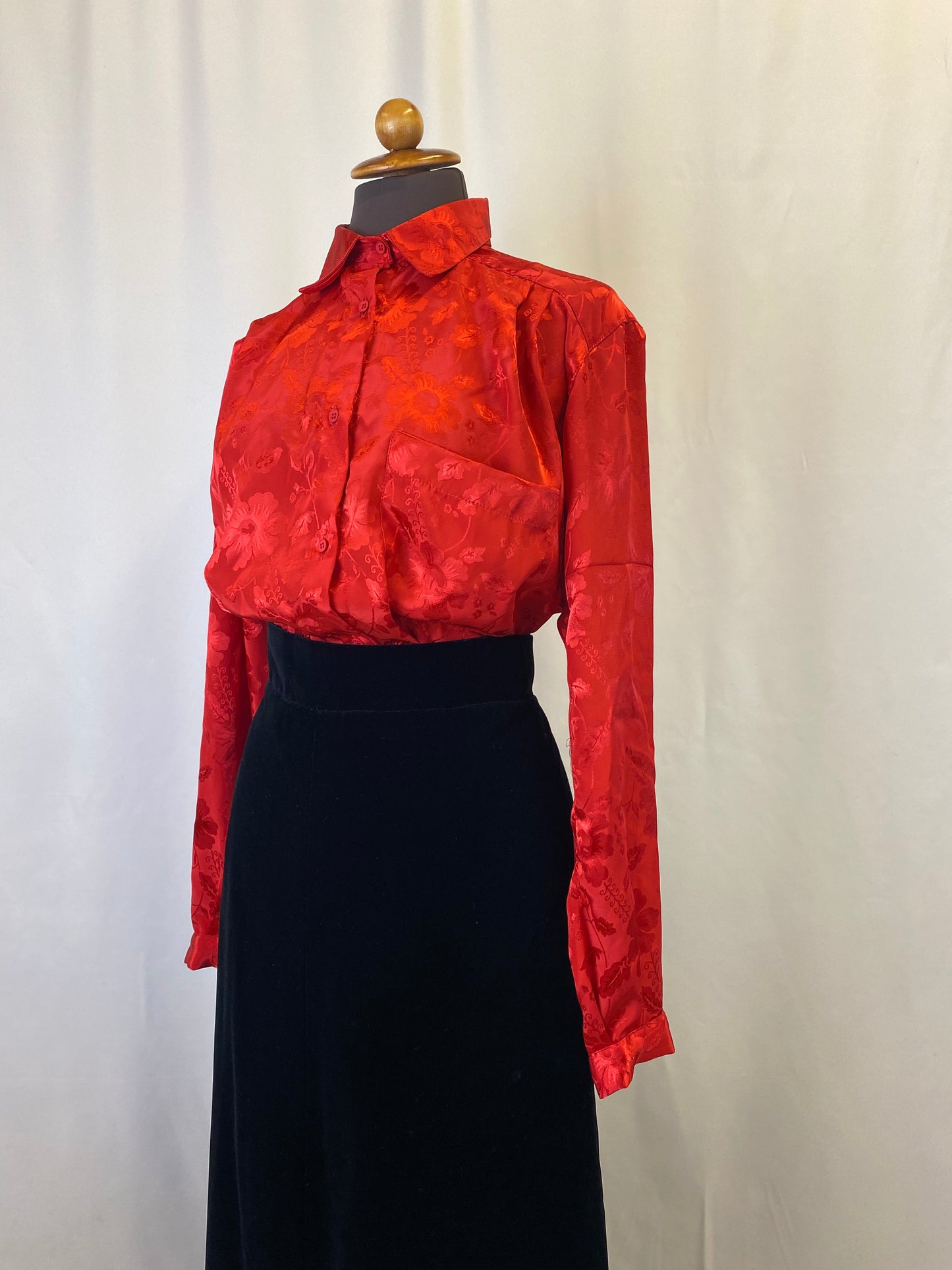 Camicia rossa in broccato - TG. 46/48/50