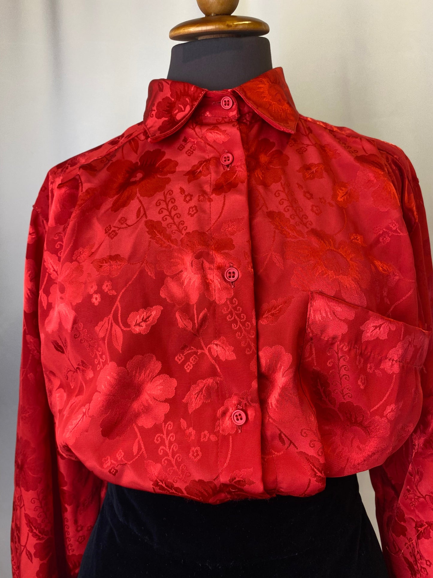 Camicia rossa in broccato - TG. 46/48/50