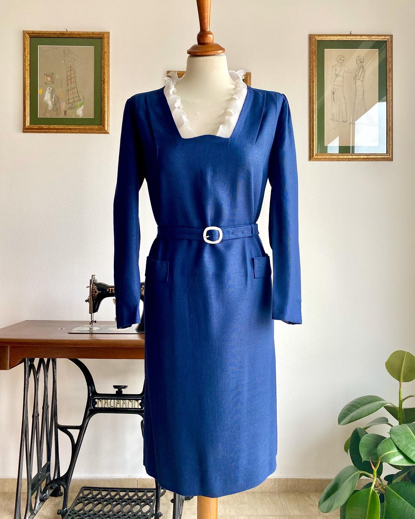 Abito anni ‘60 blu navy -TG. 46