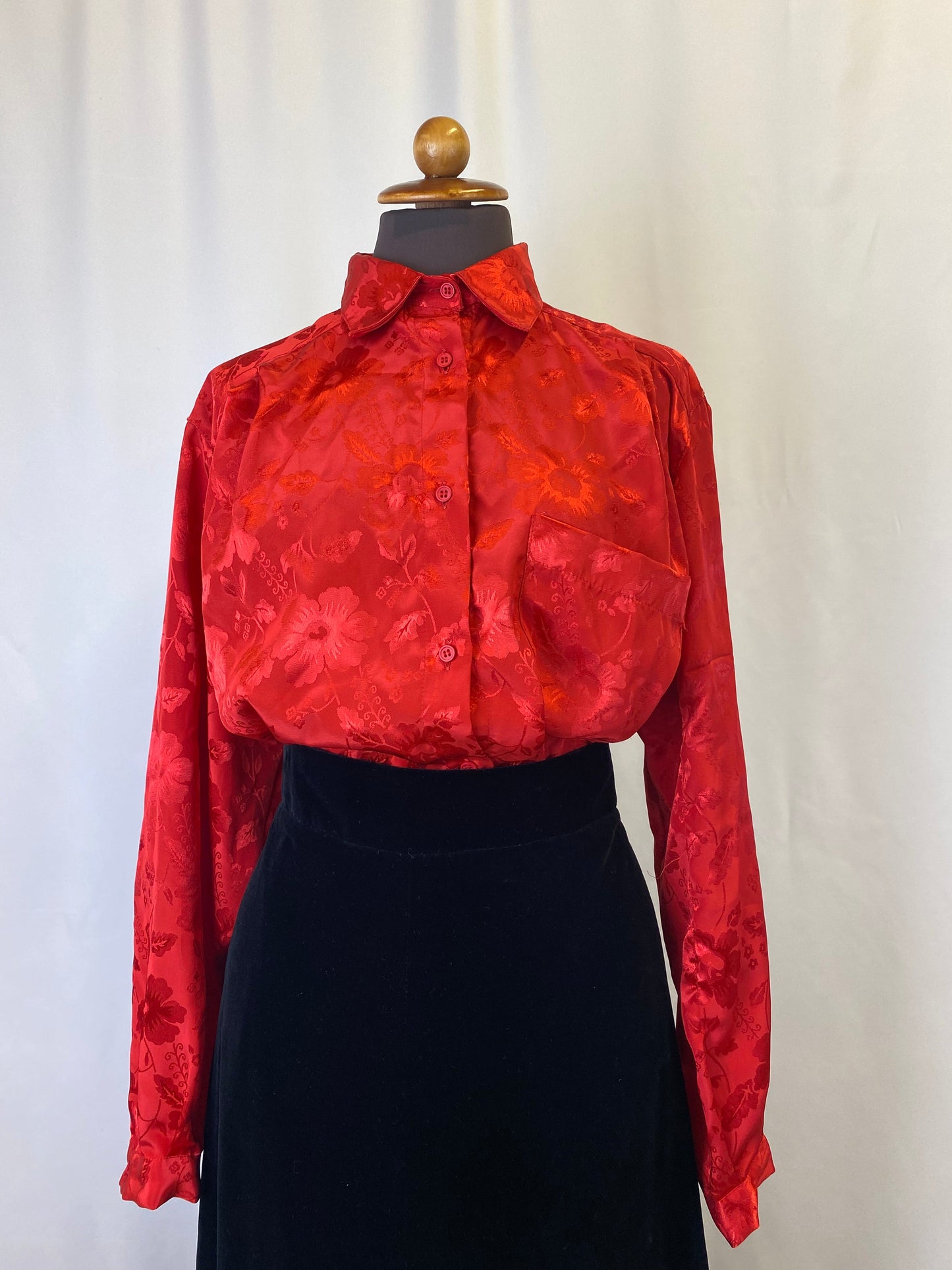Camicia rossa in broccato - TG. 46/48/50