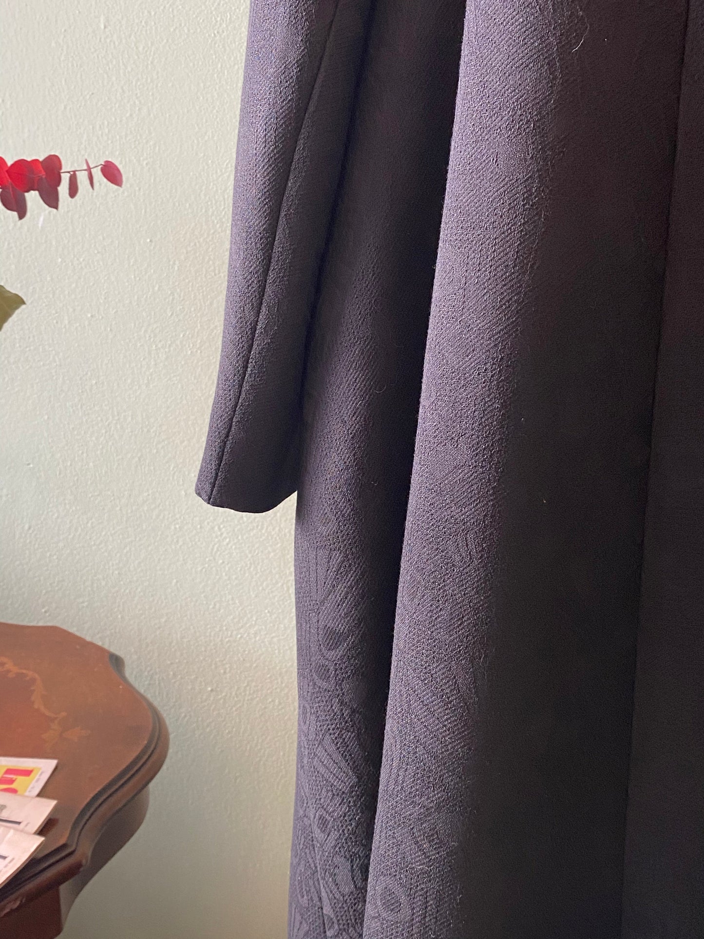 Cappotto anni ‘60 nero con collo in pelliccia - TG. 44/46