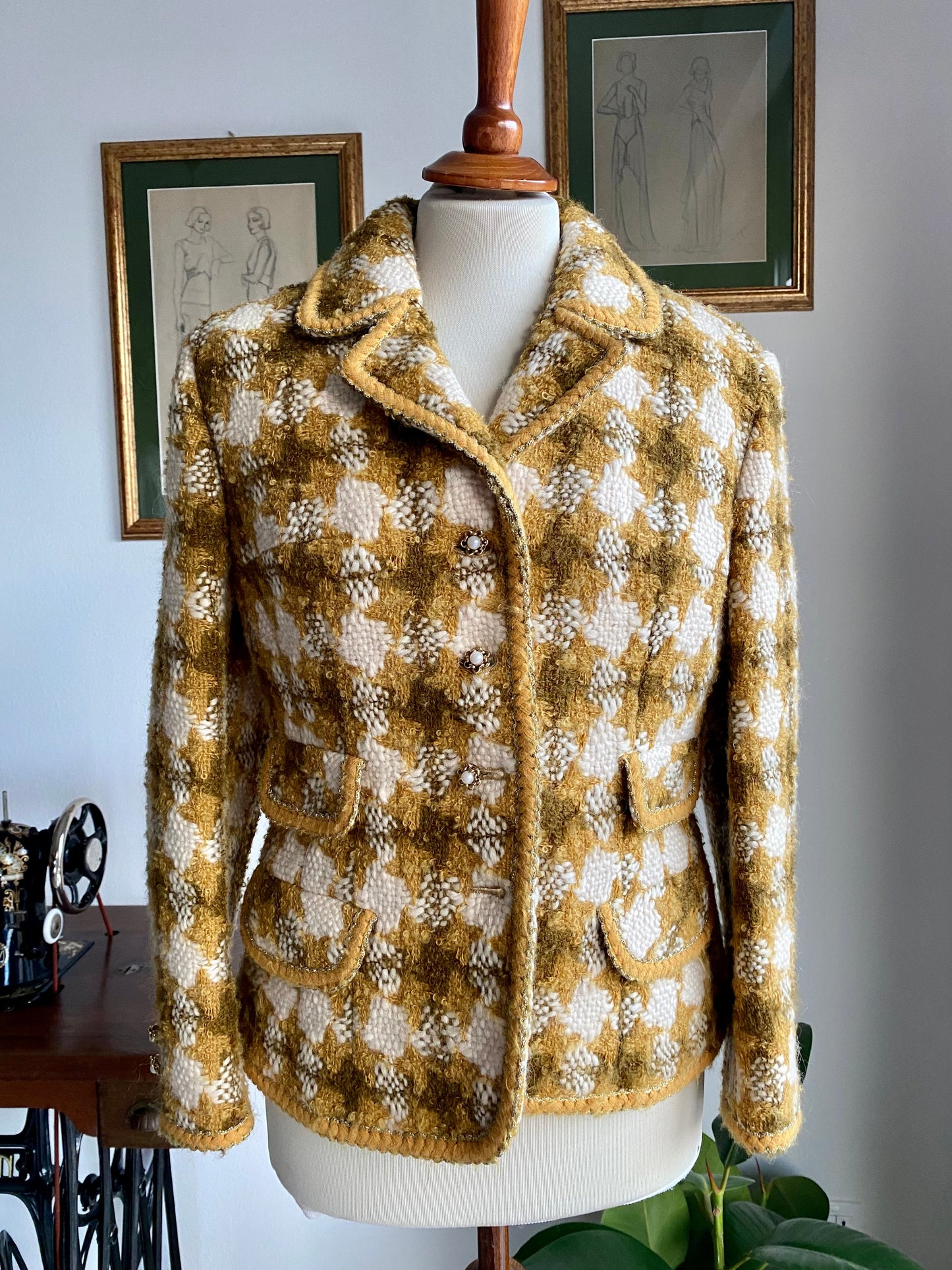 Tailleur anni ‘60 bouclé di lana - TG. 40/42