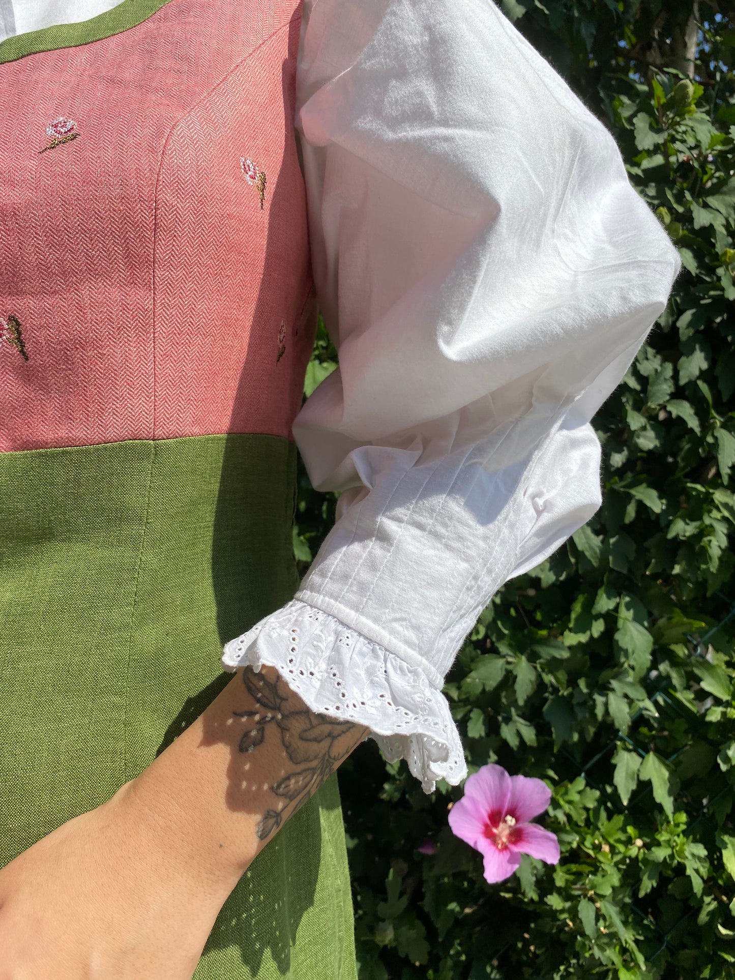 Abito tirolese verde rosa - TG. 40